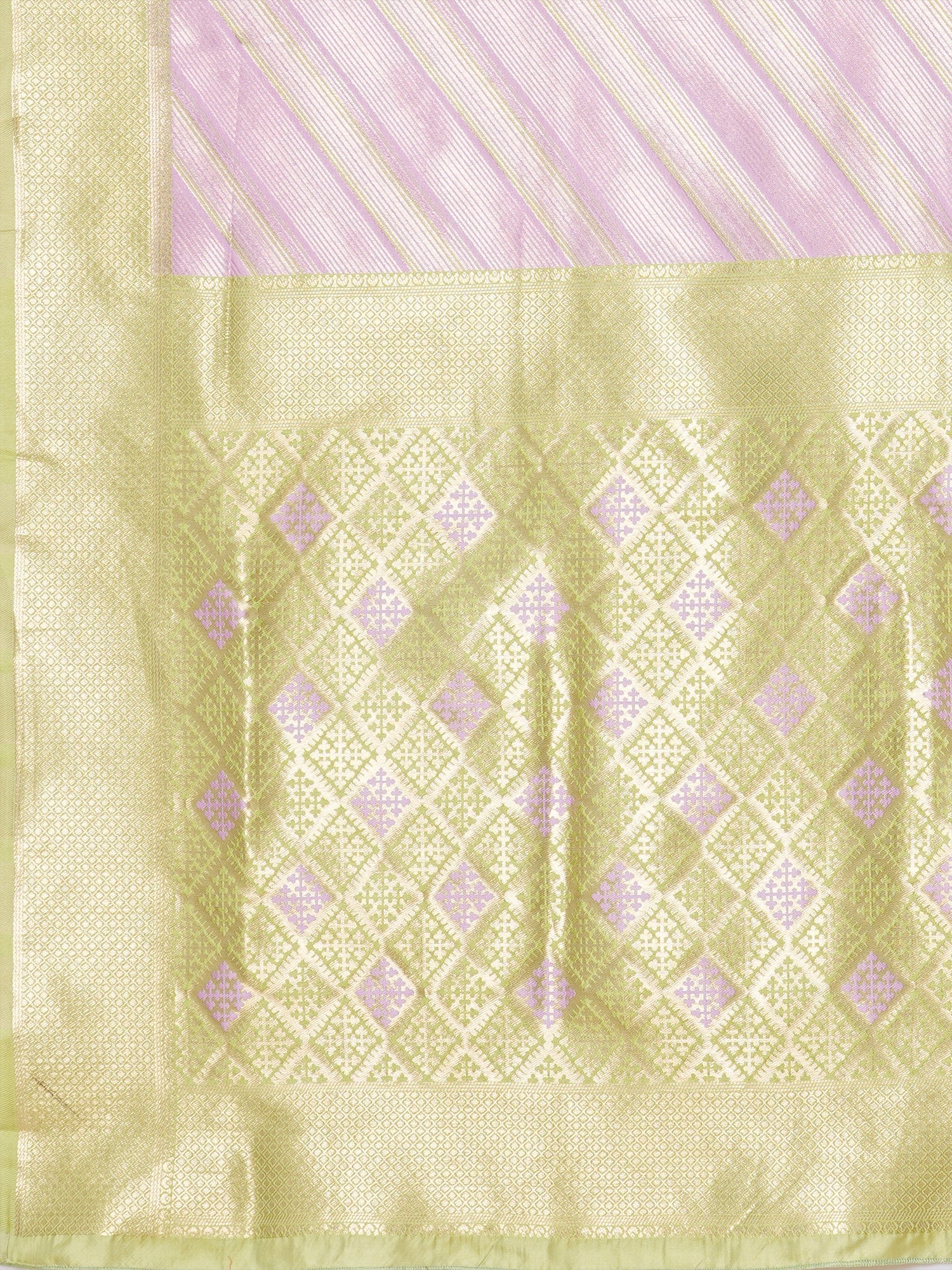 Lavender Puer Silk Banarasi Saree - Ressa