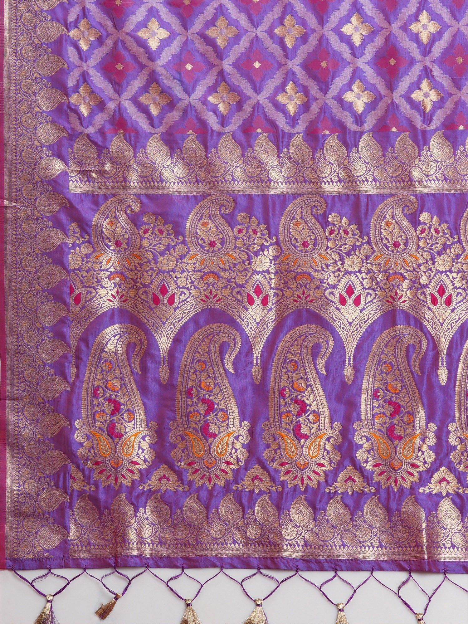 Lavender & Purple Banarasi Silk Blend Saree - Ressa