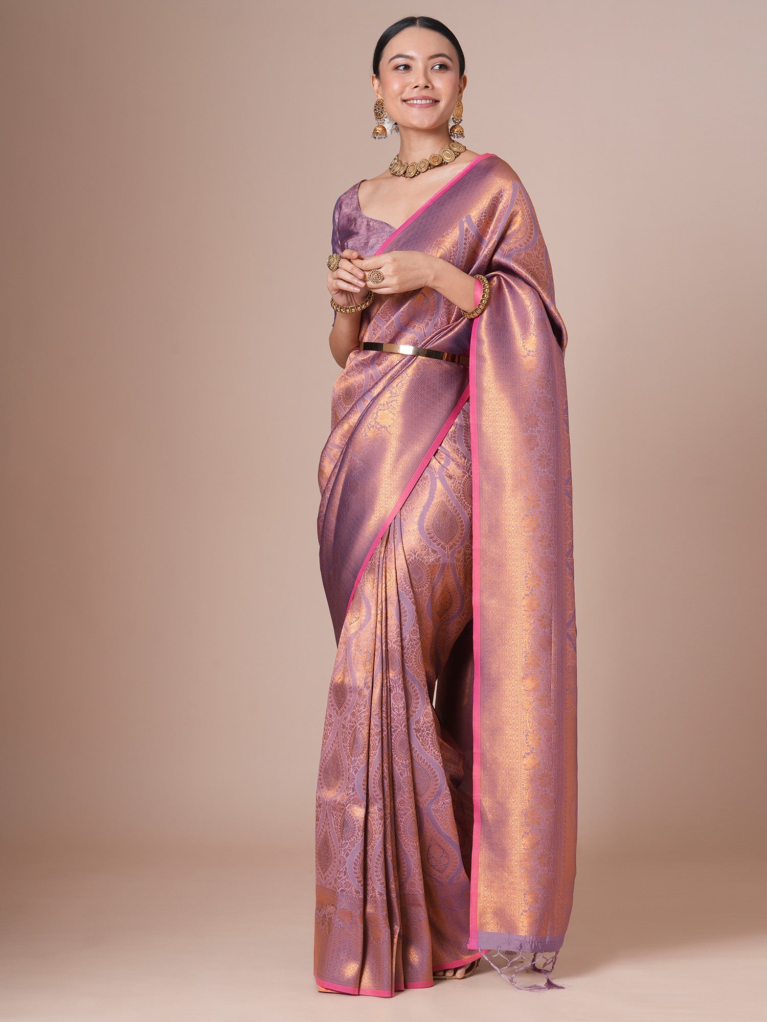 Lavender Purple Kanjeevaram Saree - Ressa