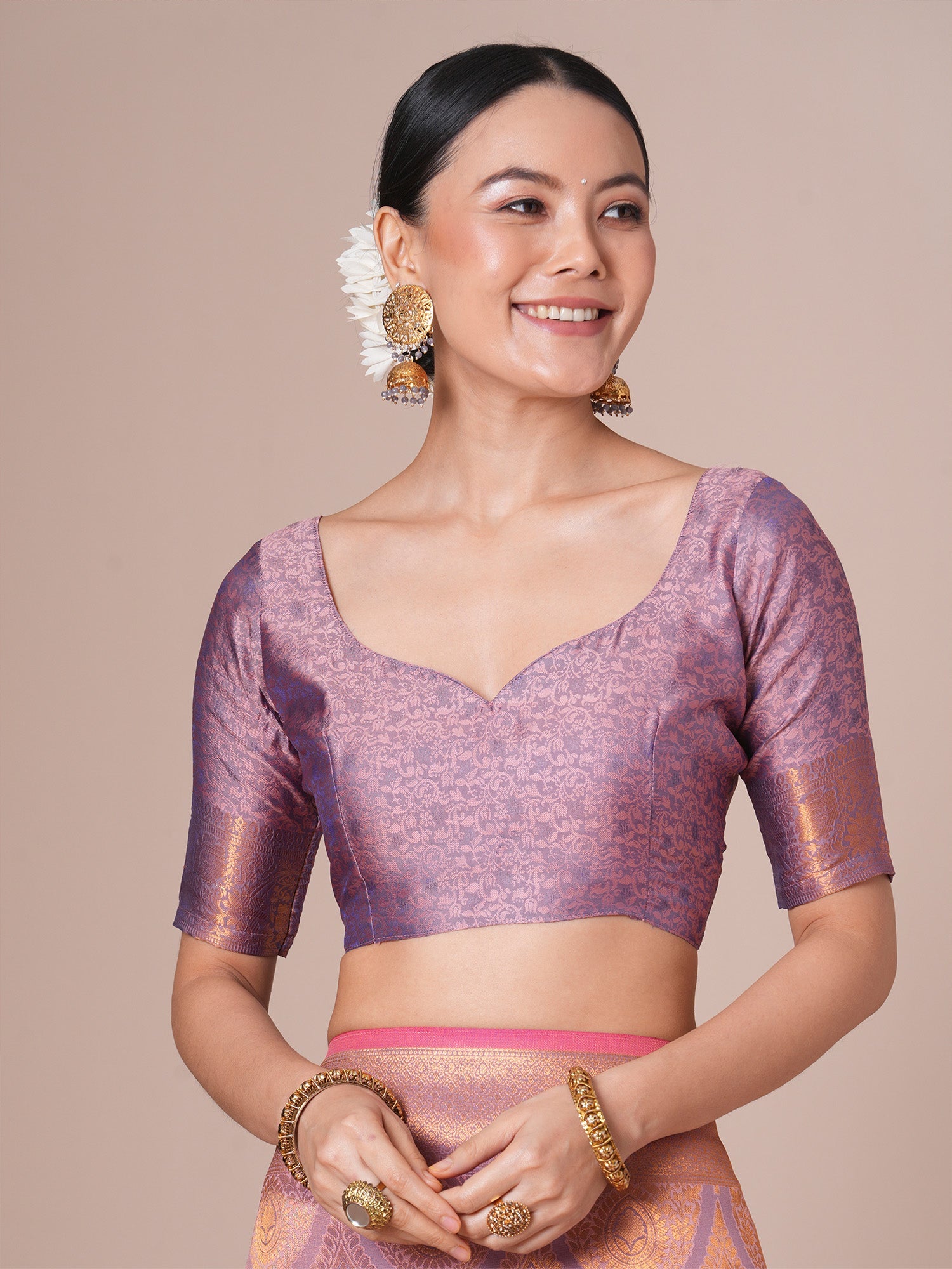 Lavender Purple Kanjeevaram Saree - Ressa