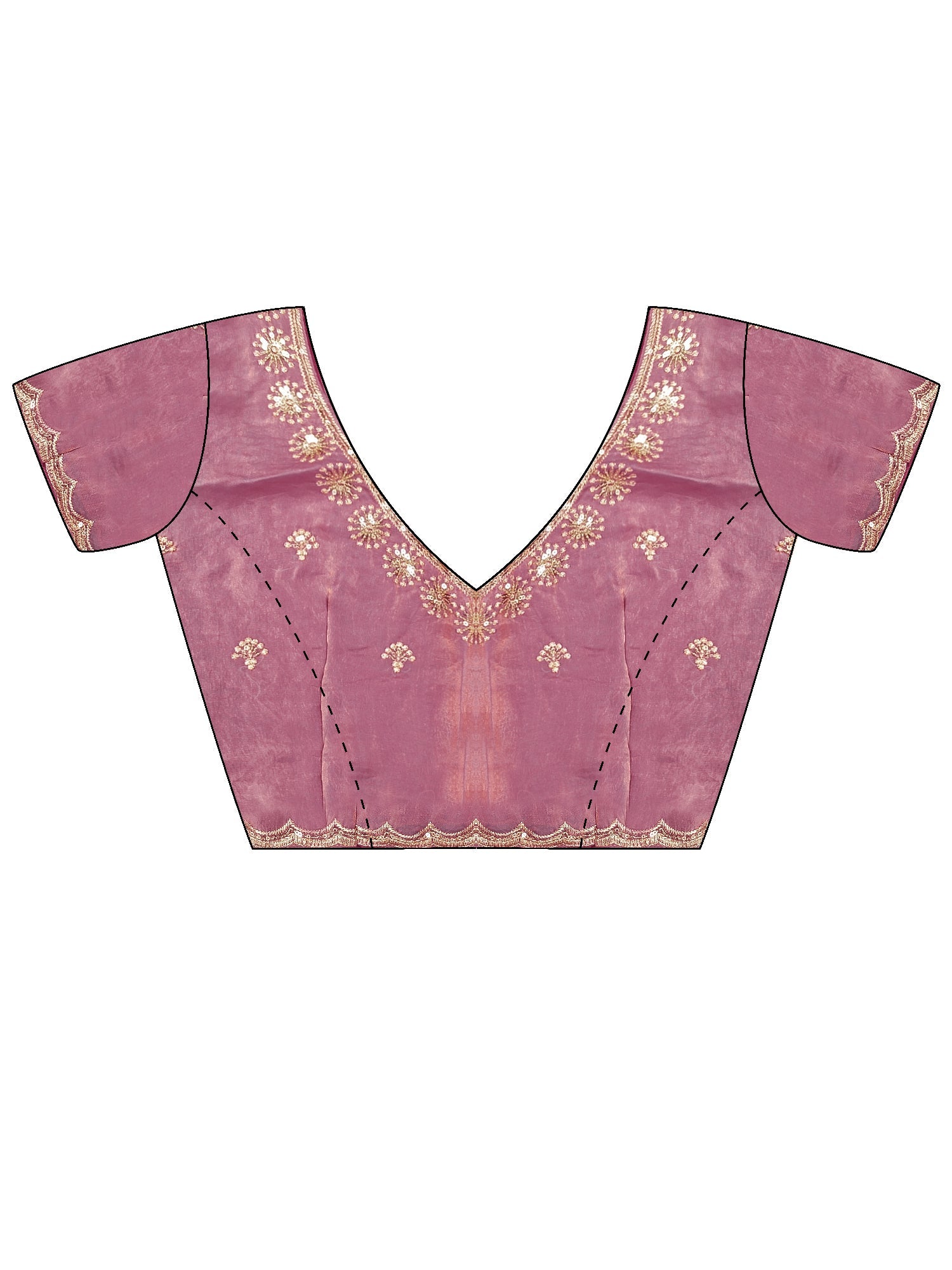 Lavender Tissue Silk Saree with Embroidered Border - Ressa