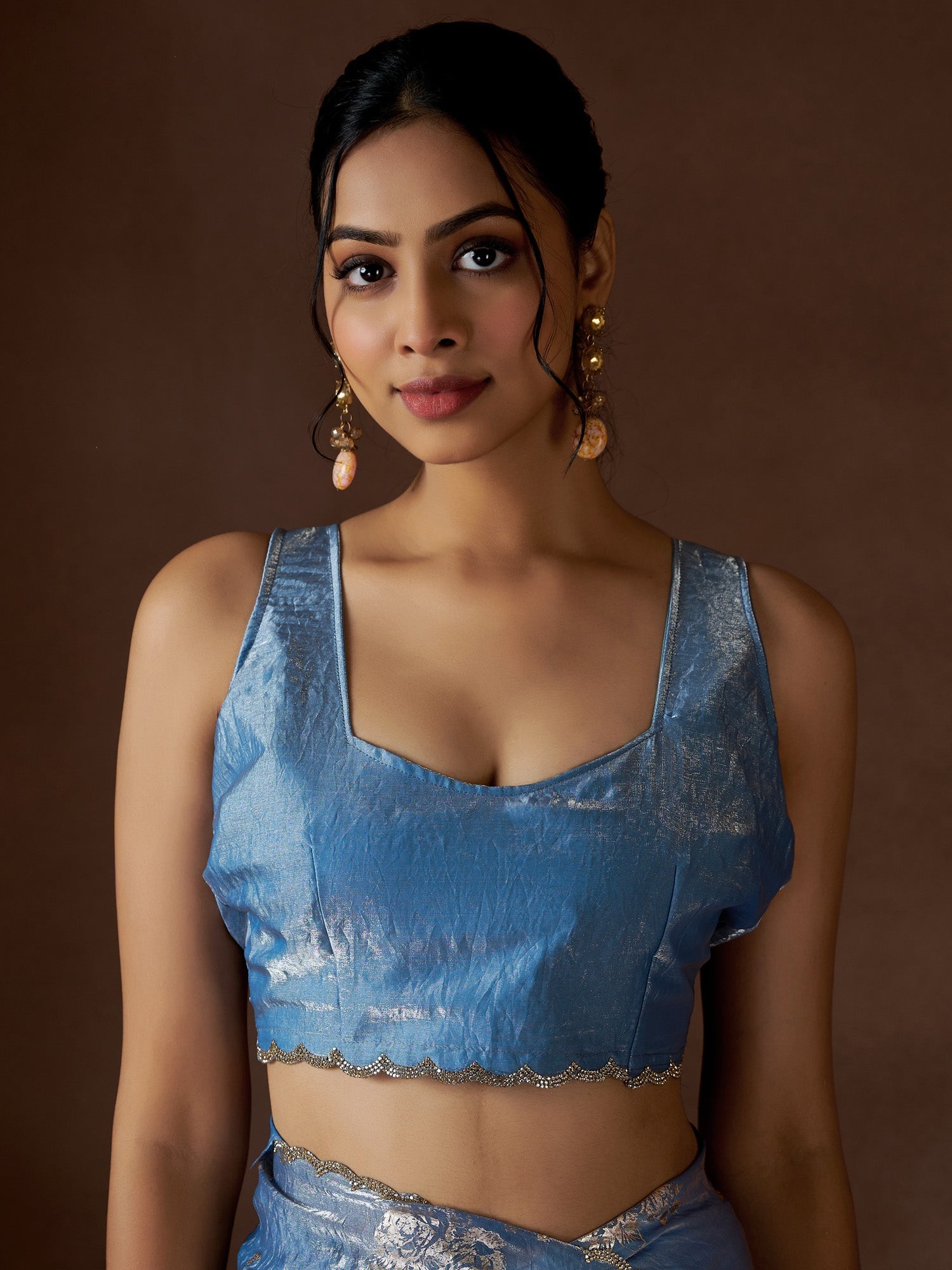 Light Blue Pure Silk Party Wear Saree - Ressa