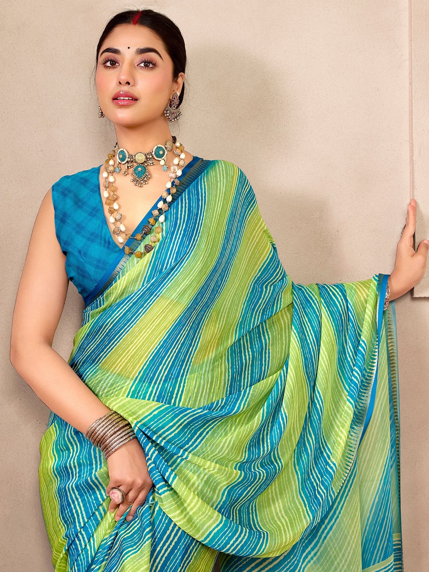 Light Green Georgette Saree - Ressa