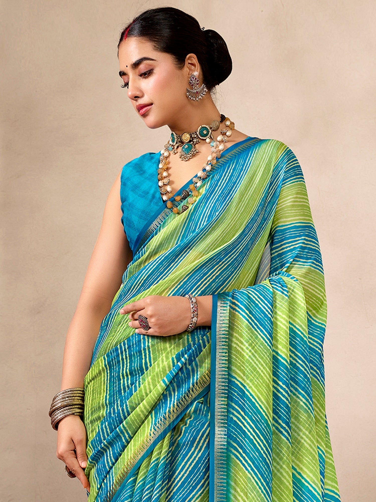 Light Green Georgette Saree - Ressa