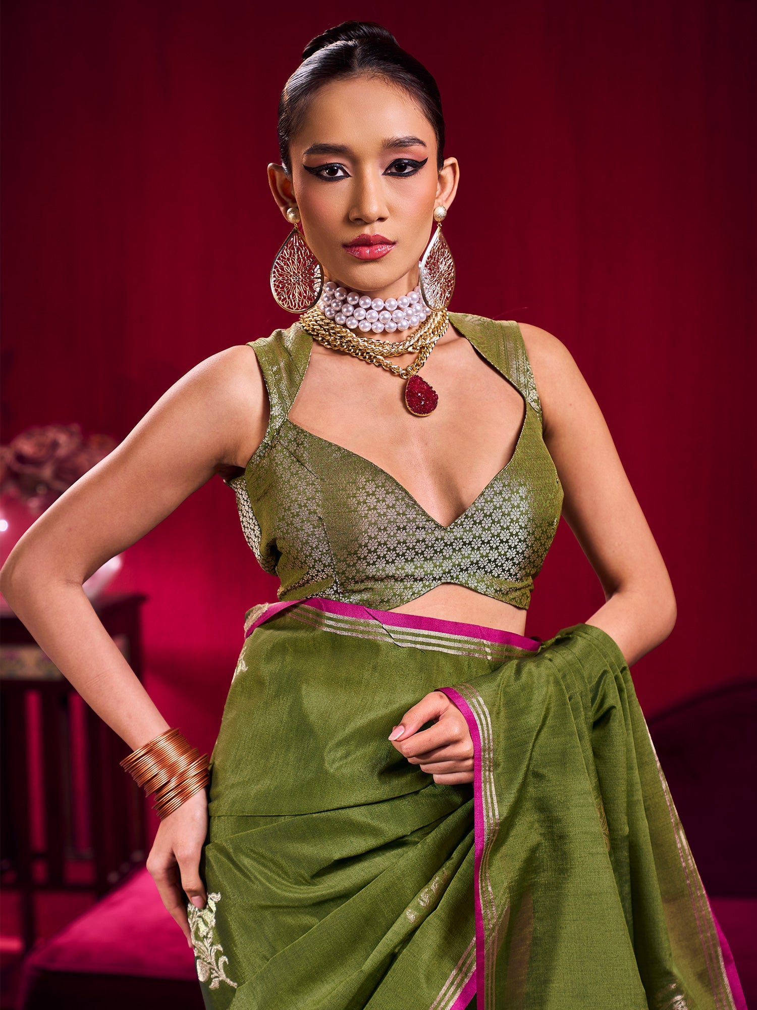 Light Green Premium Silk Saree - Ressa