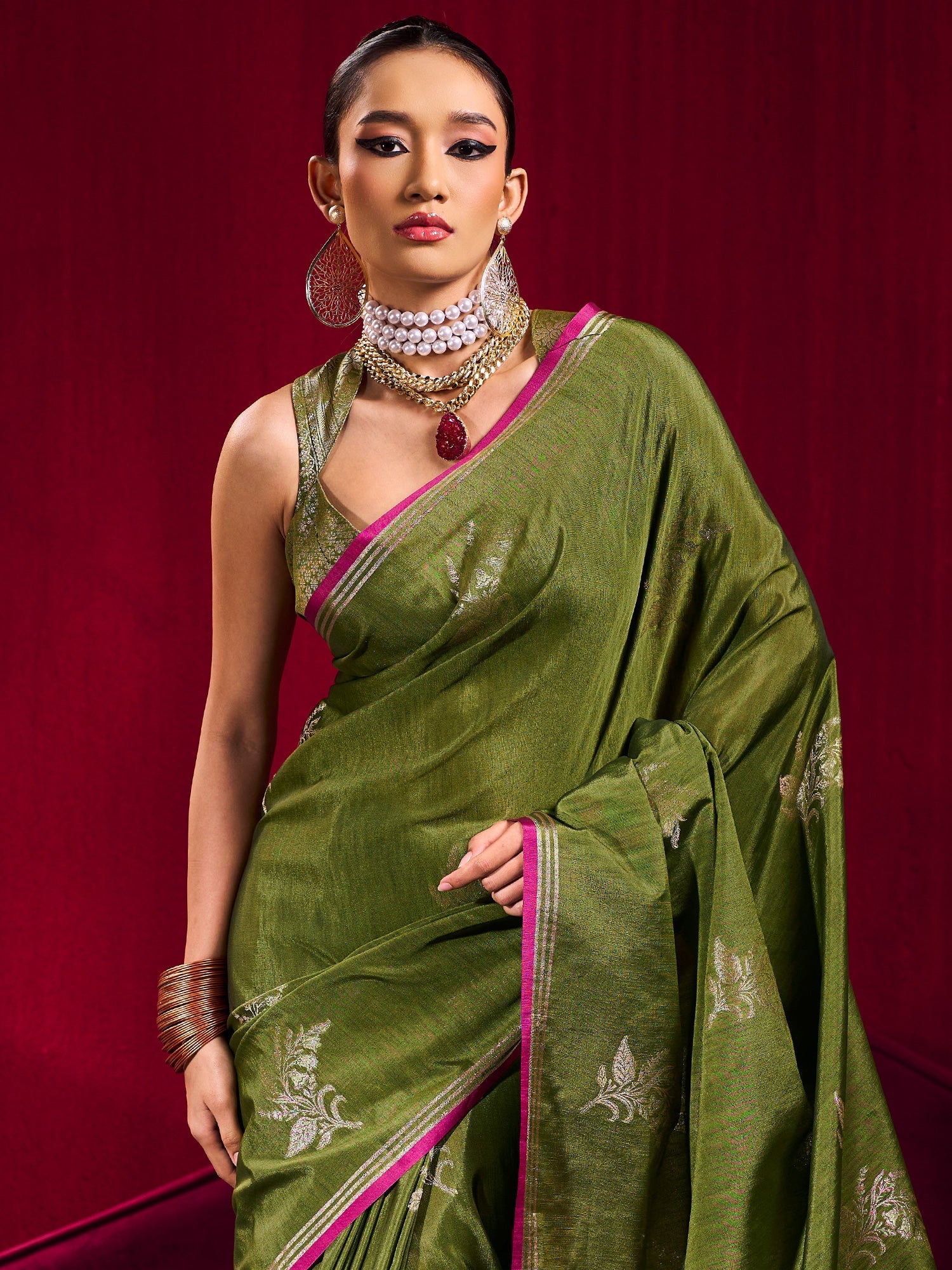 Light Green Premium Silk Saree - Ressa