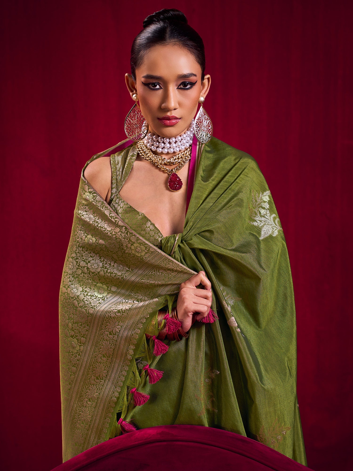 Light Green Premium Silk Saree - Ressa