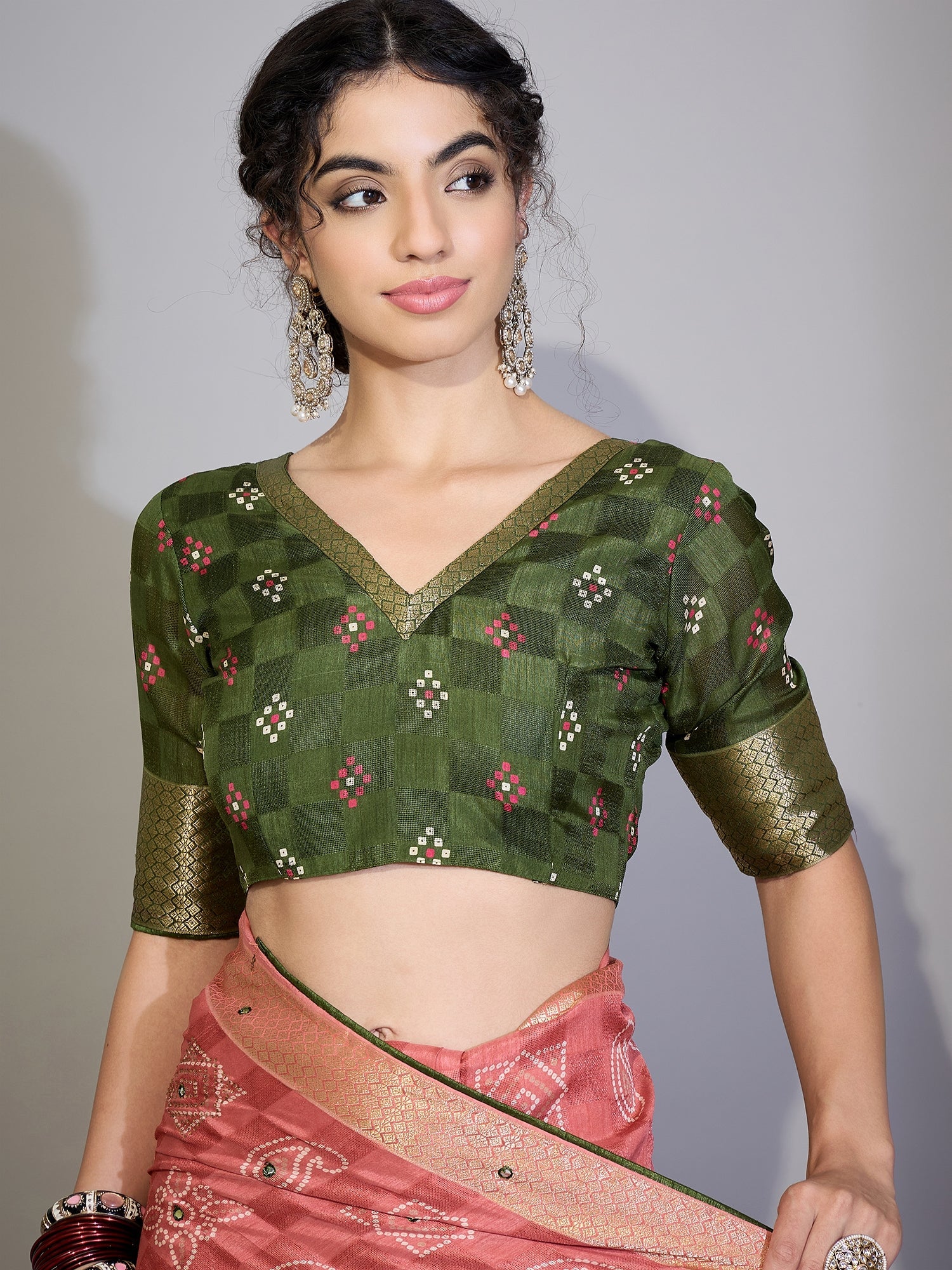 Light Pink Cotton Blend Saree with Zari Stripes - Ressa