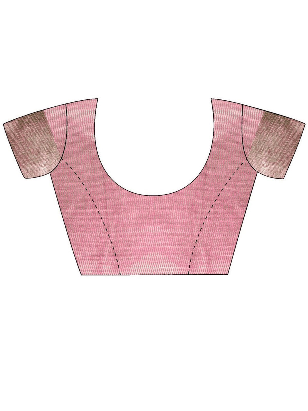 Light Pink Cotton Saree with Zari Border - Ressa
