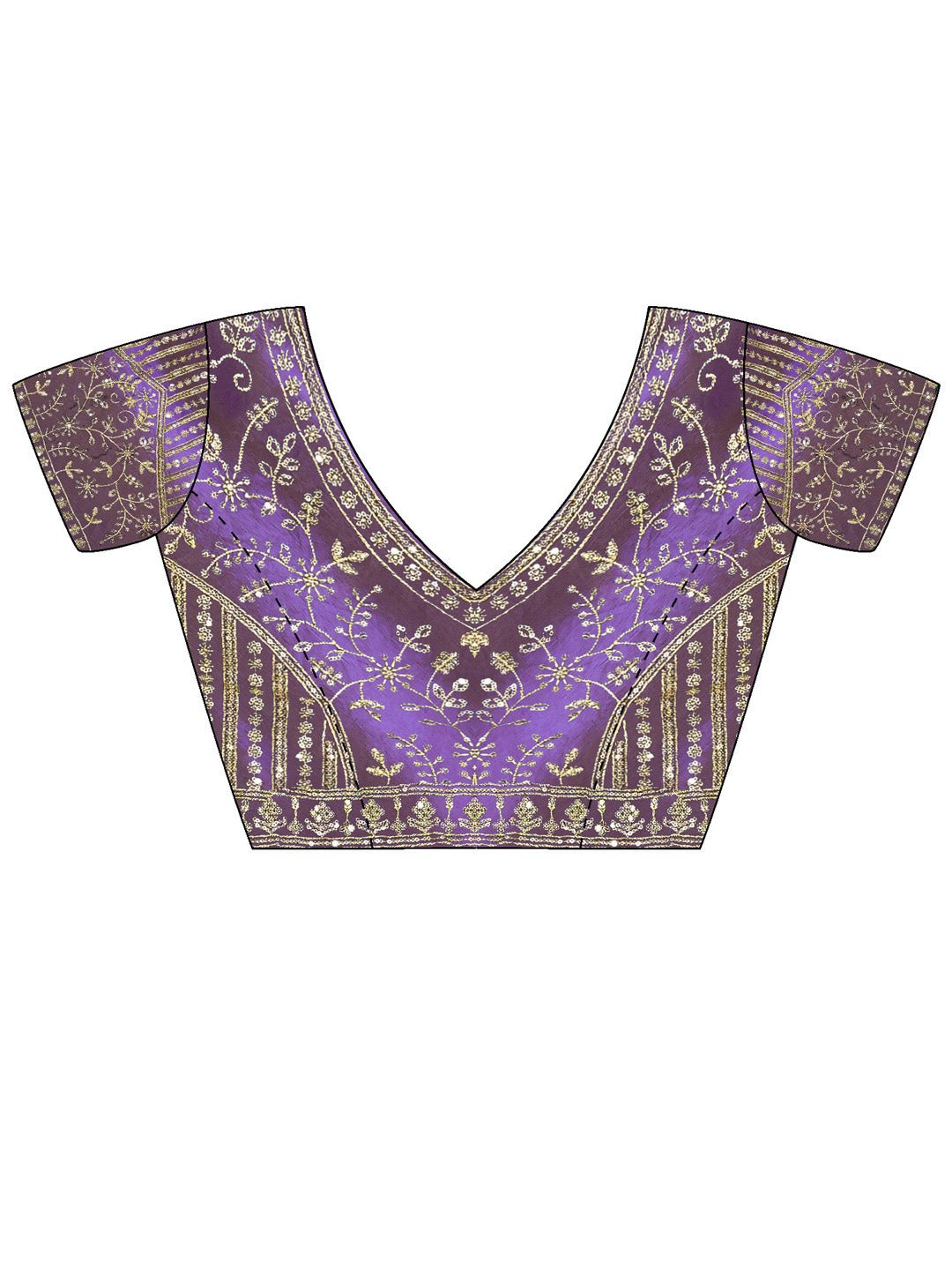Light Purple Satin Emblished Party Wear Saree - Ressa