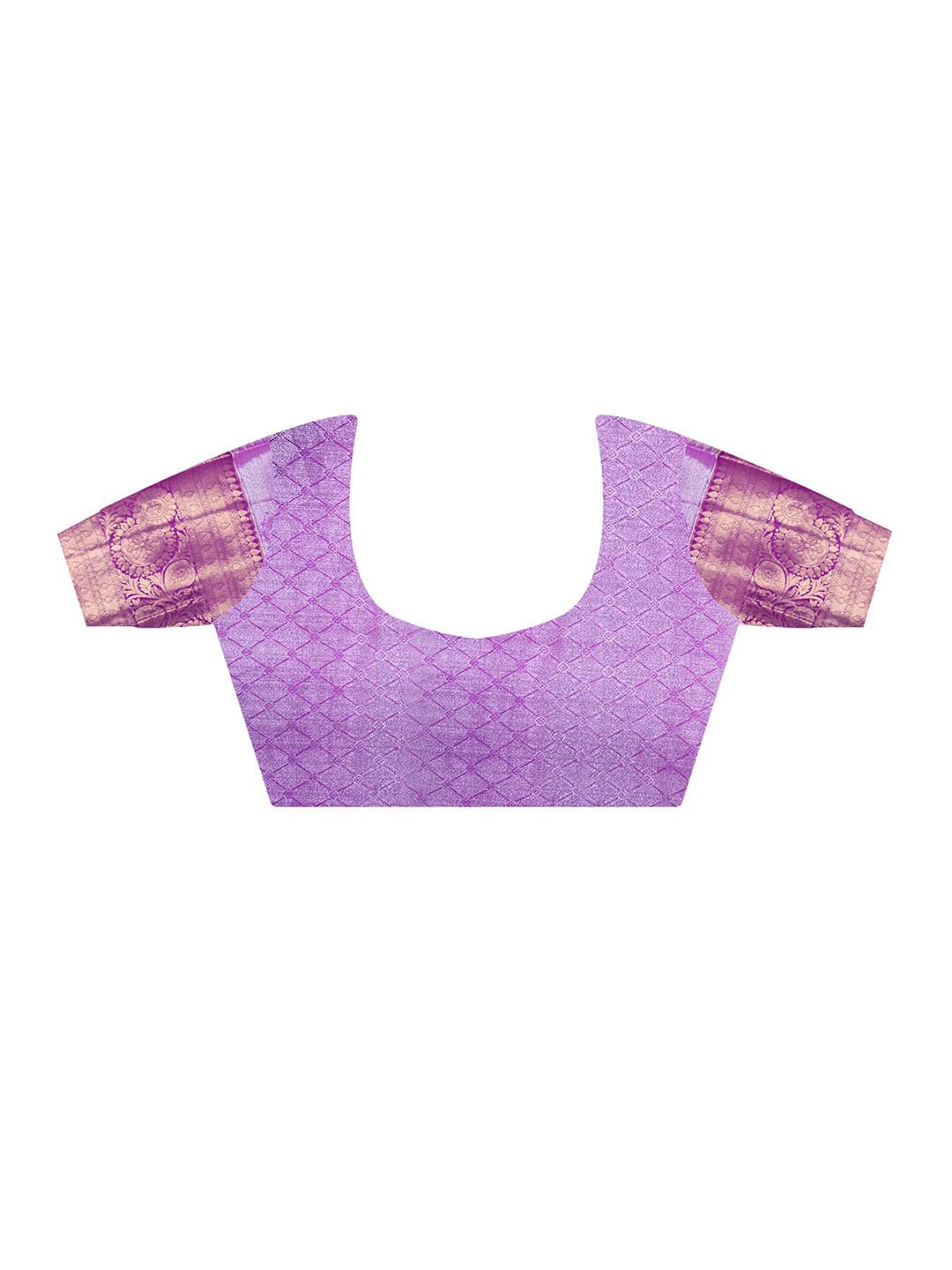 Lilac Kanjivaram Silk Zari Work Woven Saree - Ressa