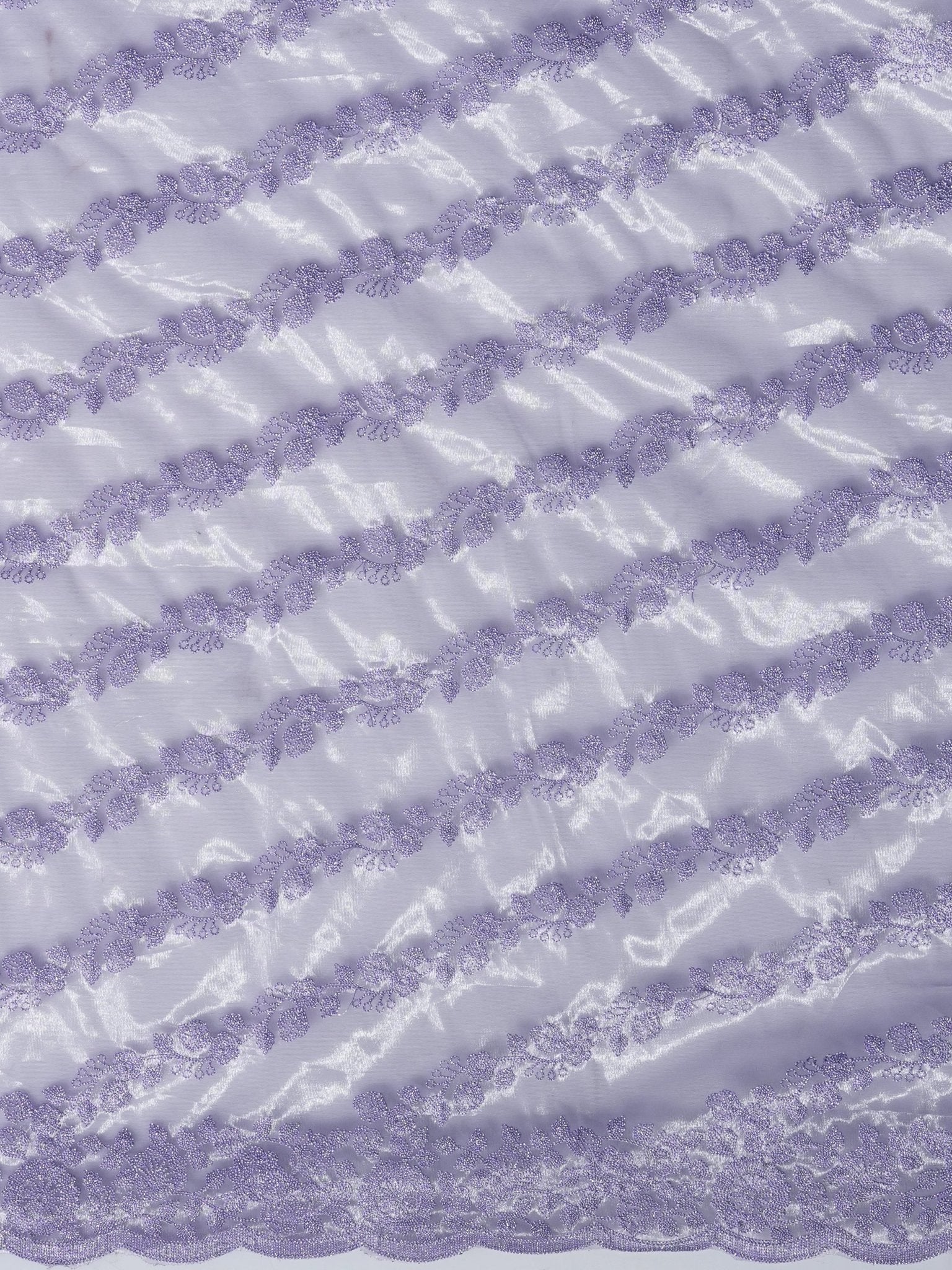 Lilac Supernet Embroidered Saree - Ressa