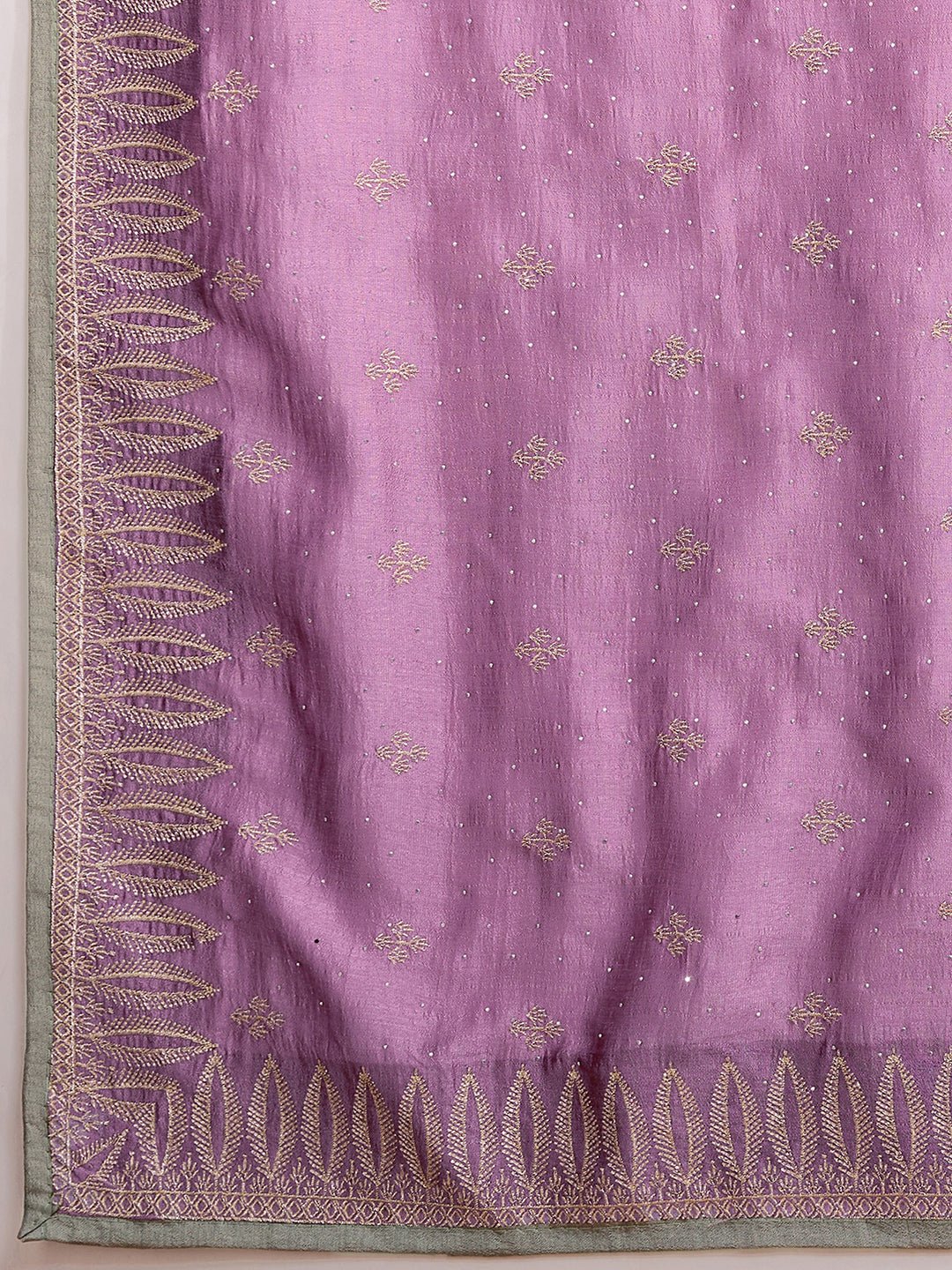 Lilac Vichitra Silk Swaroski Work Saree - Ressa