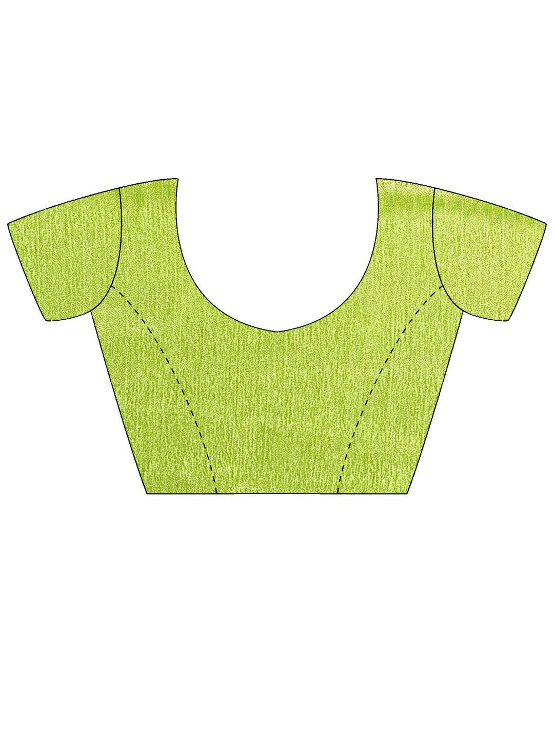 Lime Green Chinnon Hand Prinetd Saree - Ressa