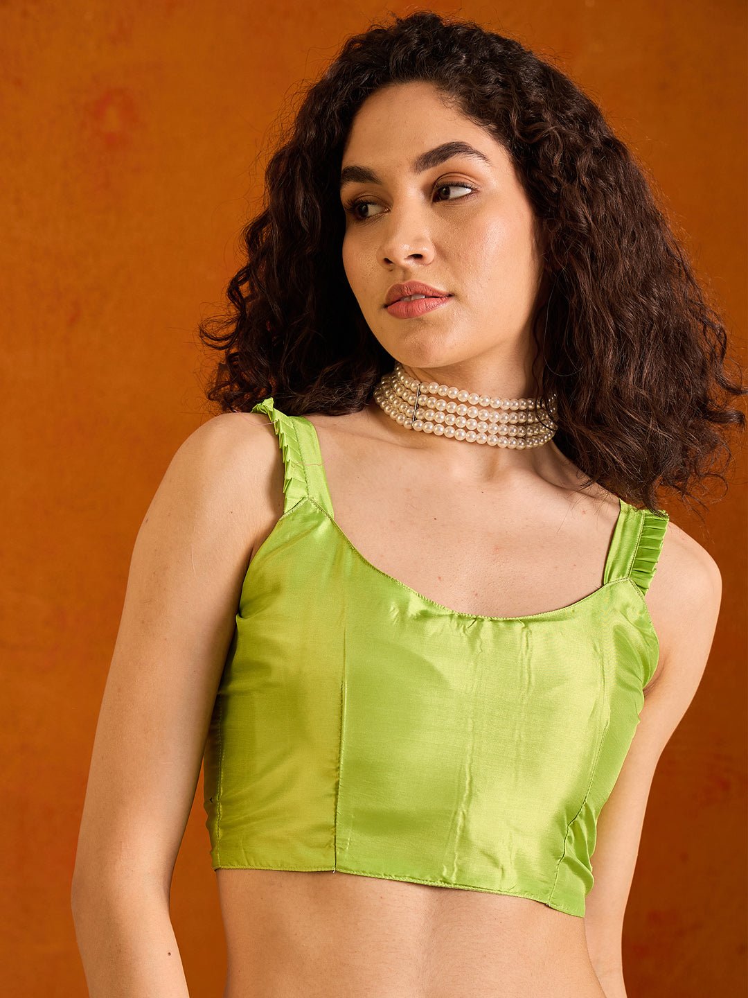Lime Green Hand-Painted Saree - Ressa