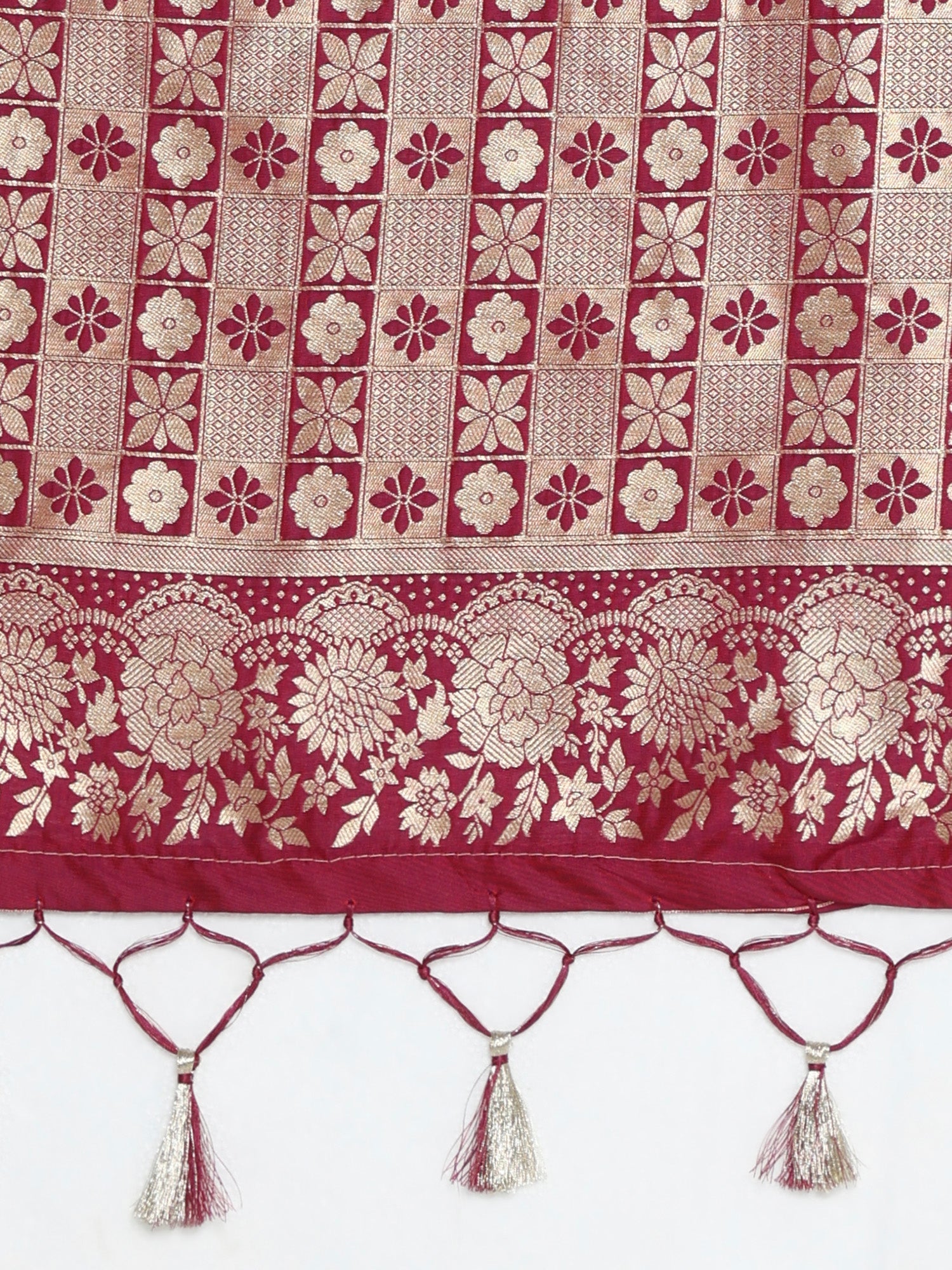 Magenta Banarasi Silk Saree - Ressa