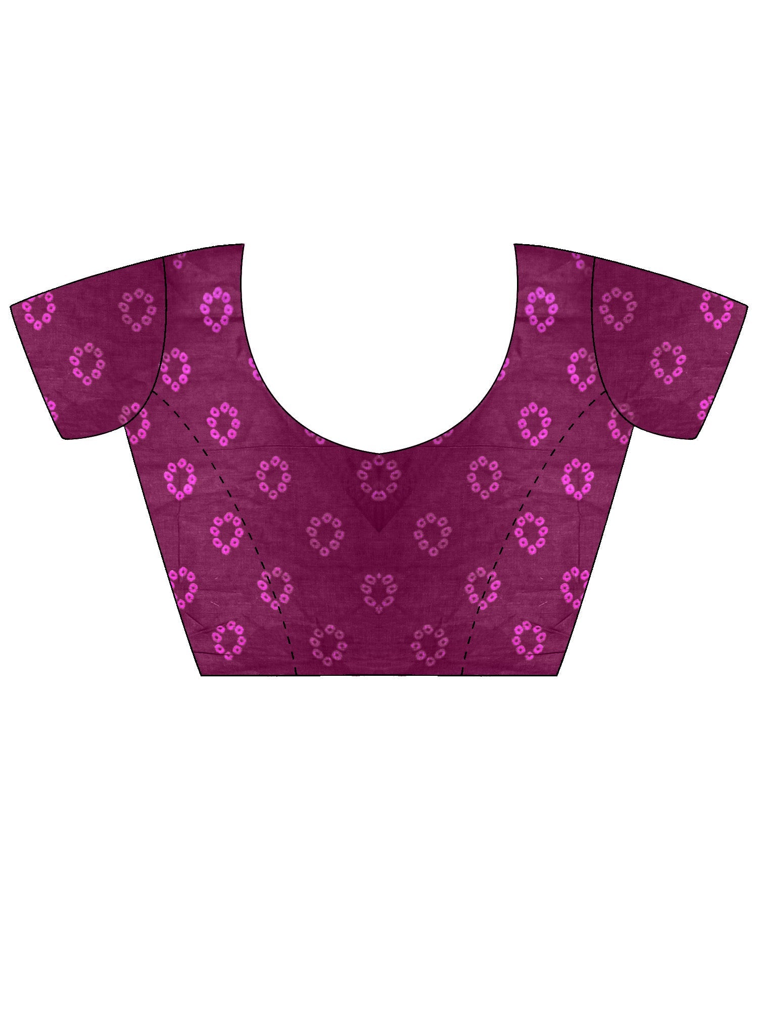 Magenta Cotton Blend Printed Saree - Ressa