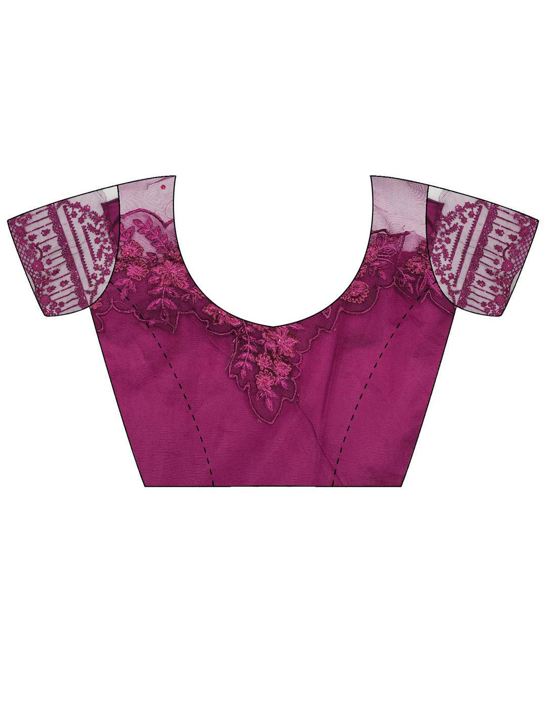 Magenta crape Designer Border saree - Ressa