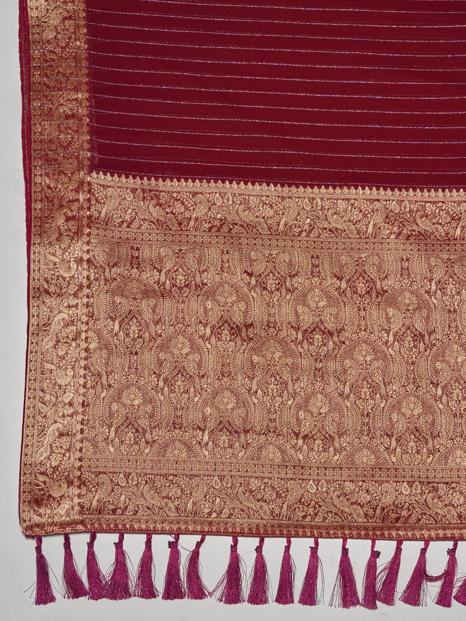 Magenta Floral Georgette Saree - Ressa