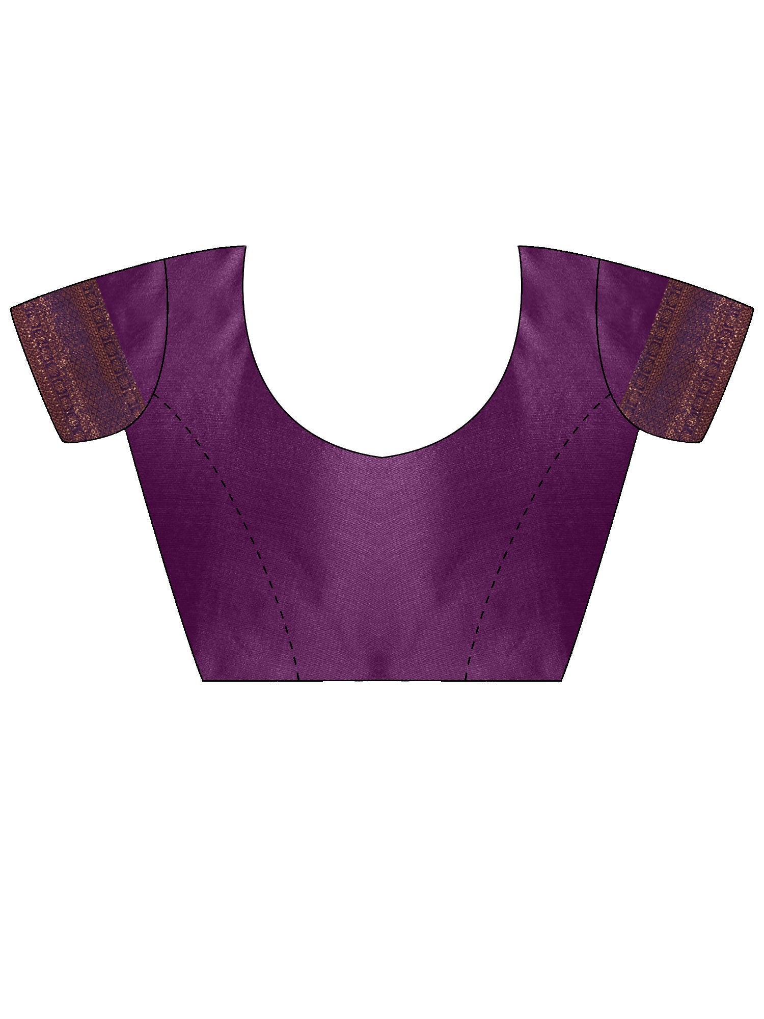 Magenta Purple Banarasi Silk Copper Zari Weaving Saree - Ressa