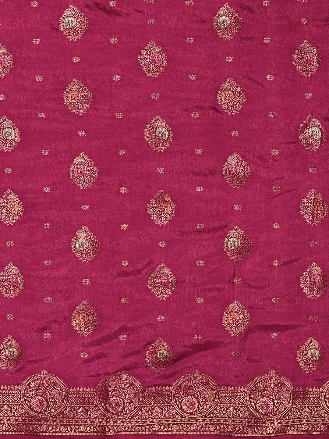 Magenta Silk Blend Banarasi Style Saree - Ressa