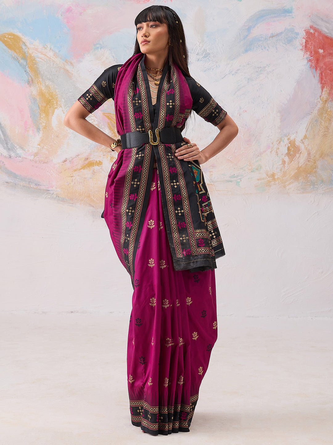 Magenta Silk Saree - Ressa