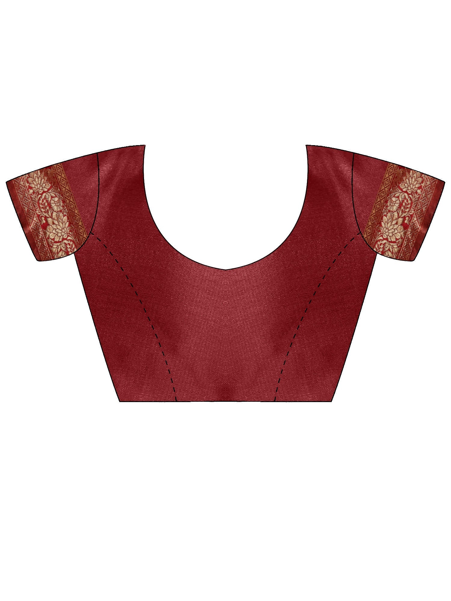 Maroon Banarasi Silk Golden Zari Weaving Saree - Ressa
