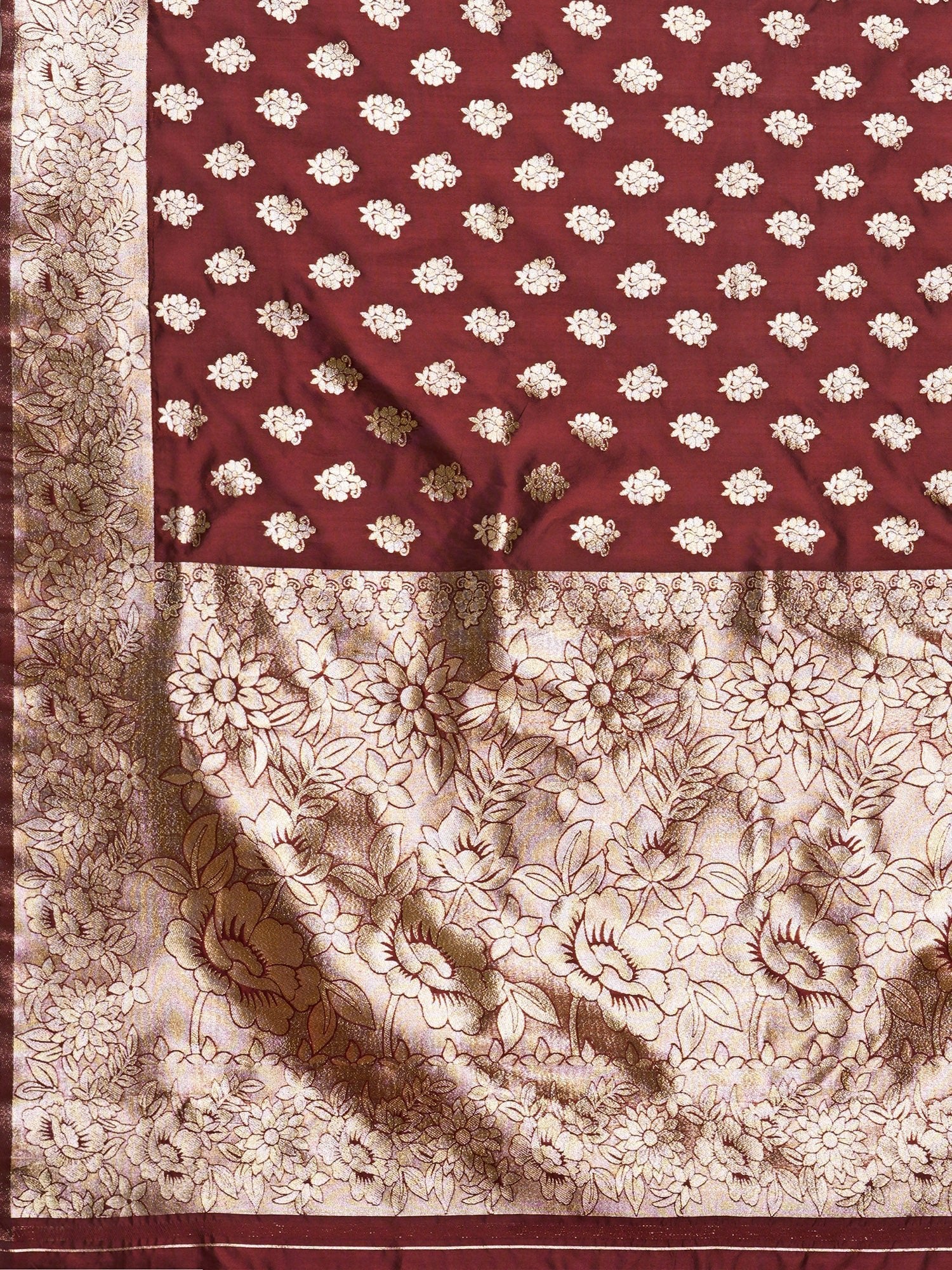 Maroon Banarasi Silk Saree - Ressa