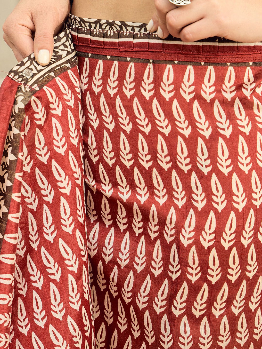 Maroon Bhagalpuri Silk Saree - Ressa
