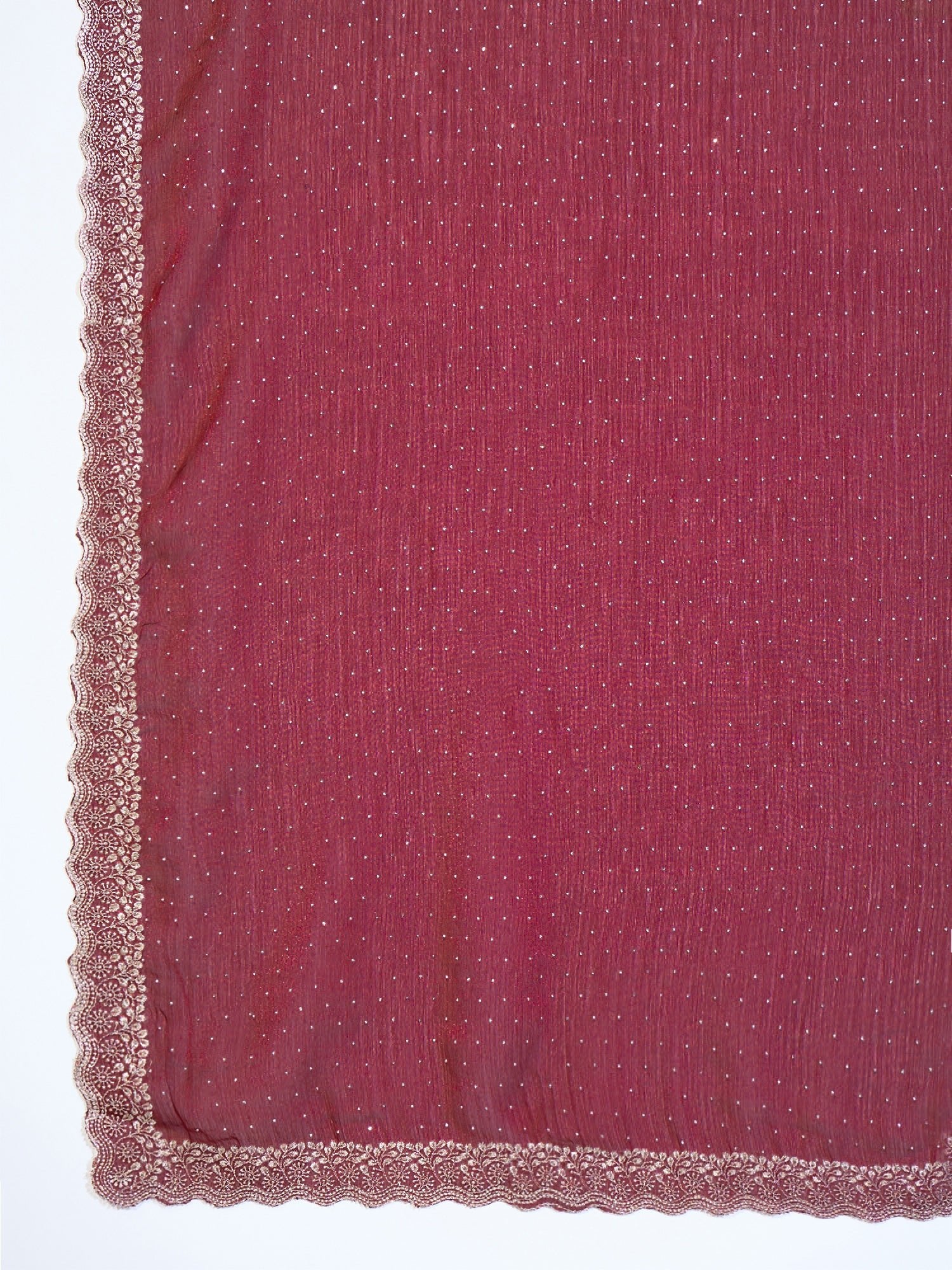 Maroon Chiffon Saree with Zari Stripes - Ressa