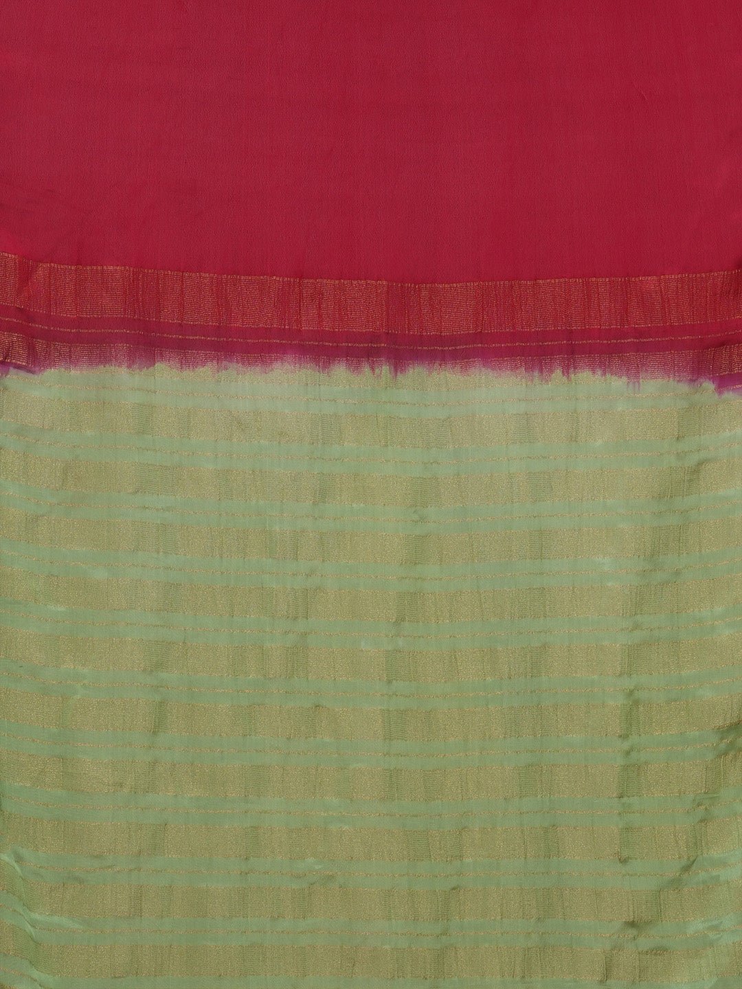 Maroon Light Green Mysore Silk Saree - Ressa