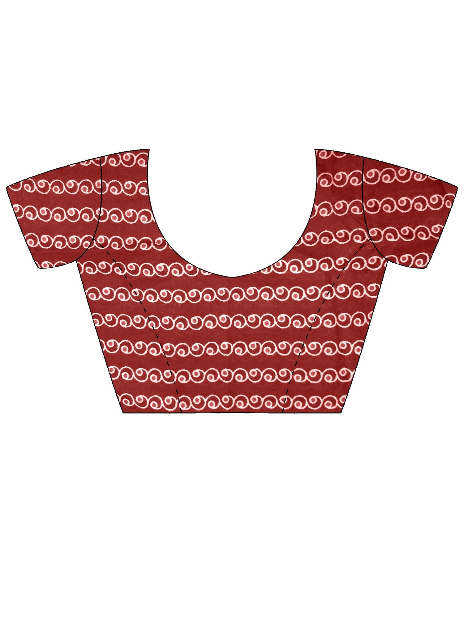 Maroon Lotus Screen Printing Cotton Mulmul - Ressa