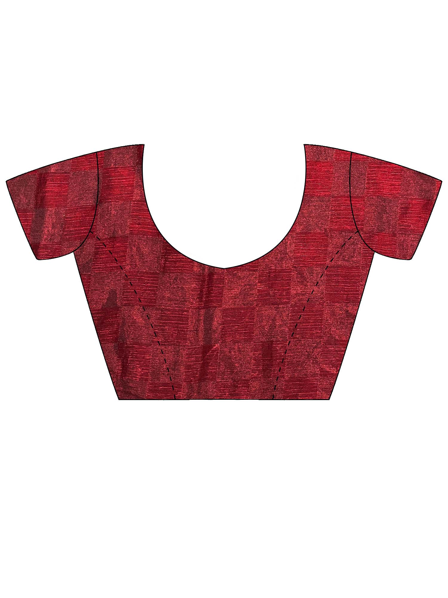 Maroon Organza Saree with Gold Border & Brocade Blouse - Ressa