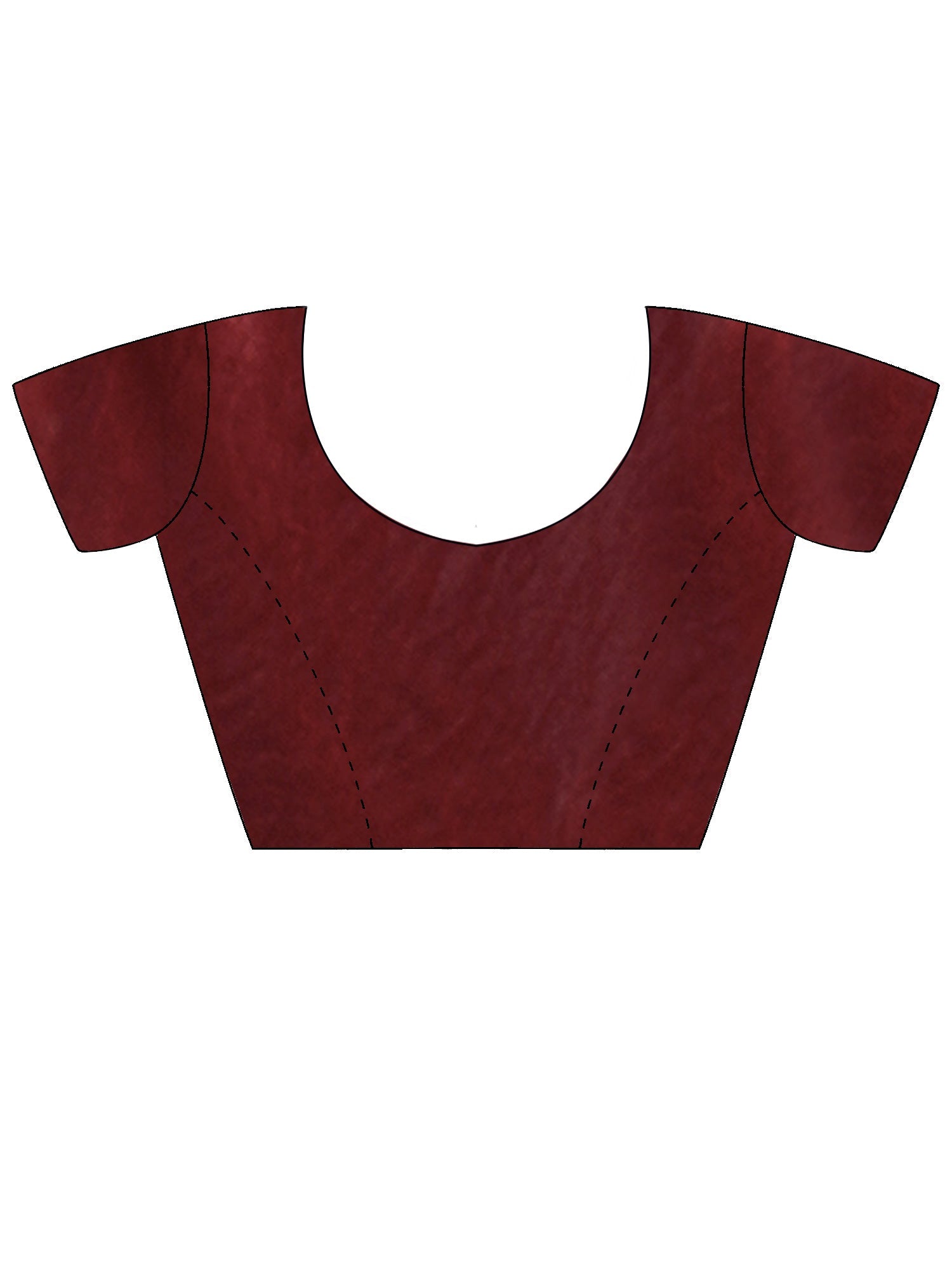 Maroon Organza Saree with Pink Floral Cutwork Scallop Border - Ressa