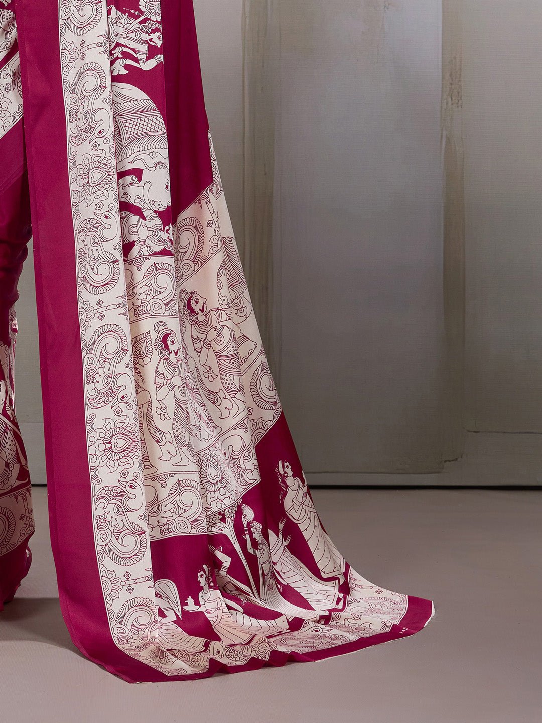 Maroon Satin Silk Saree - Ressa