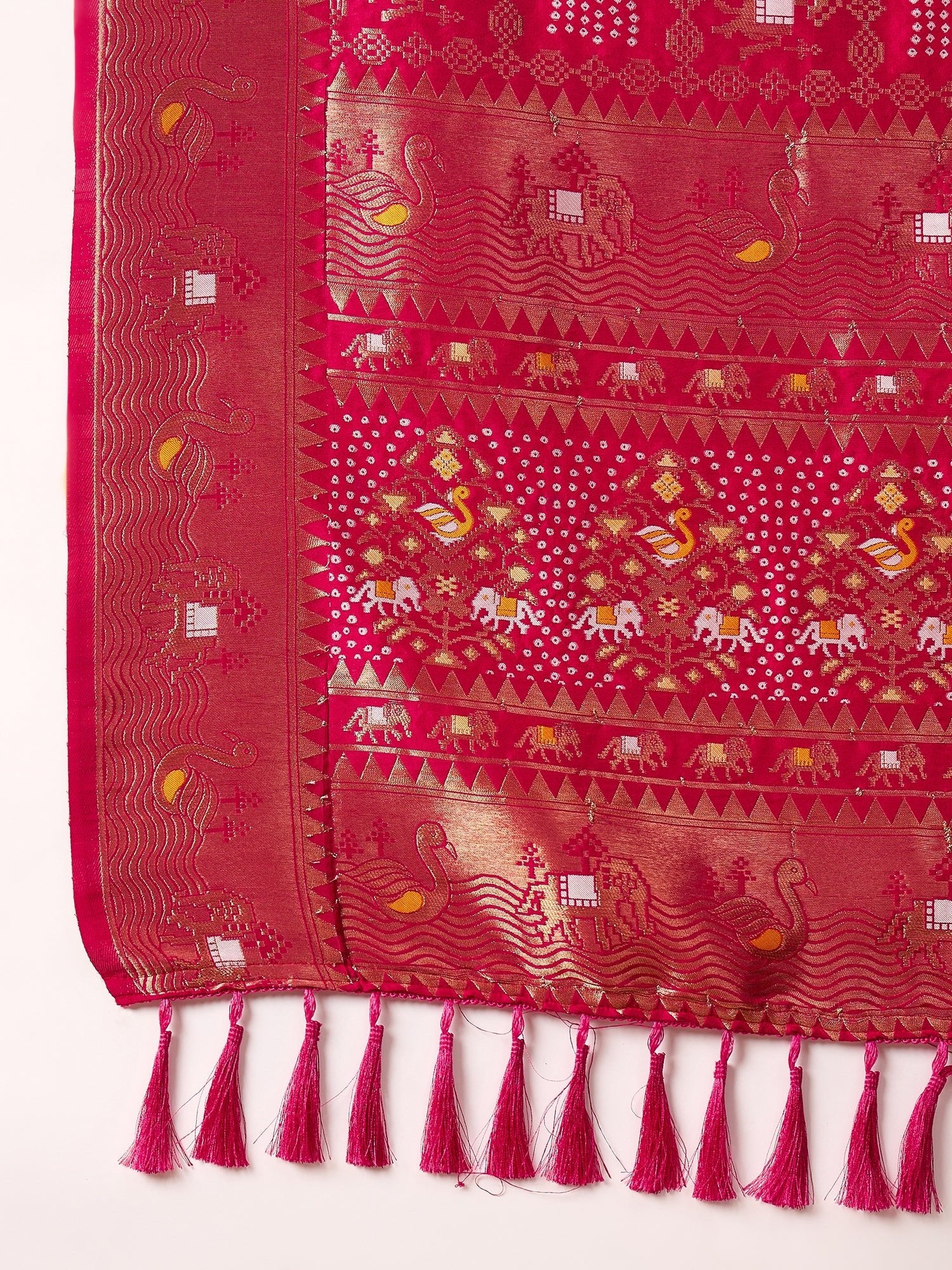 Maroon Silk Zari Woven Saree - Ressa