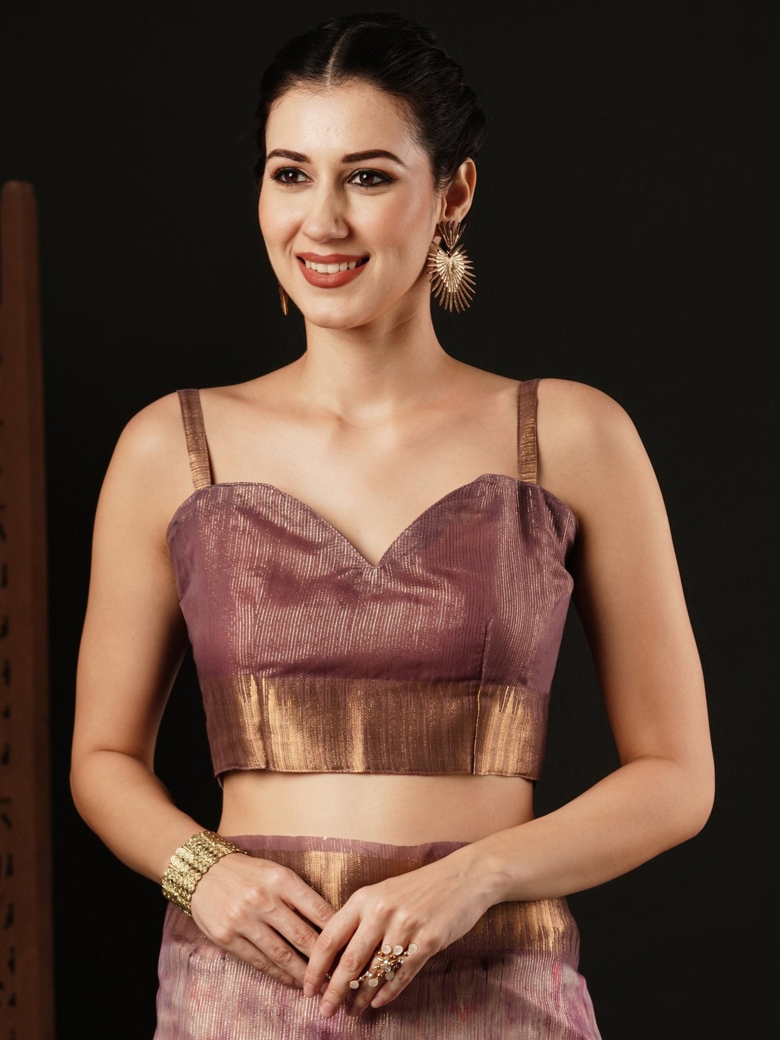 Mauve Organza Digital Printed Saree - Ressa