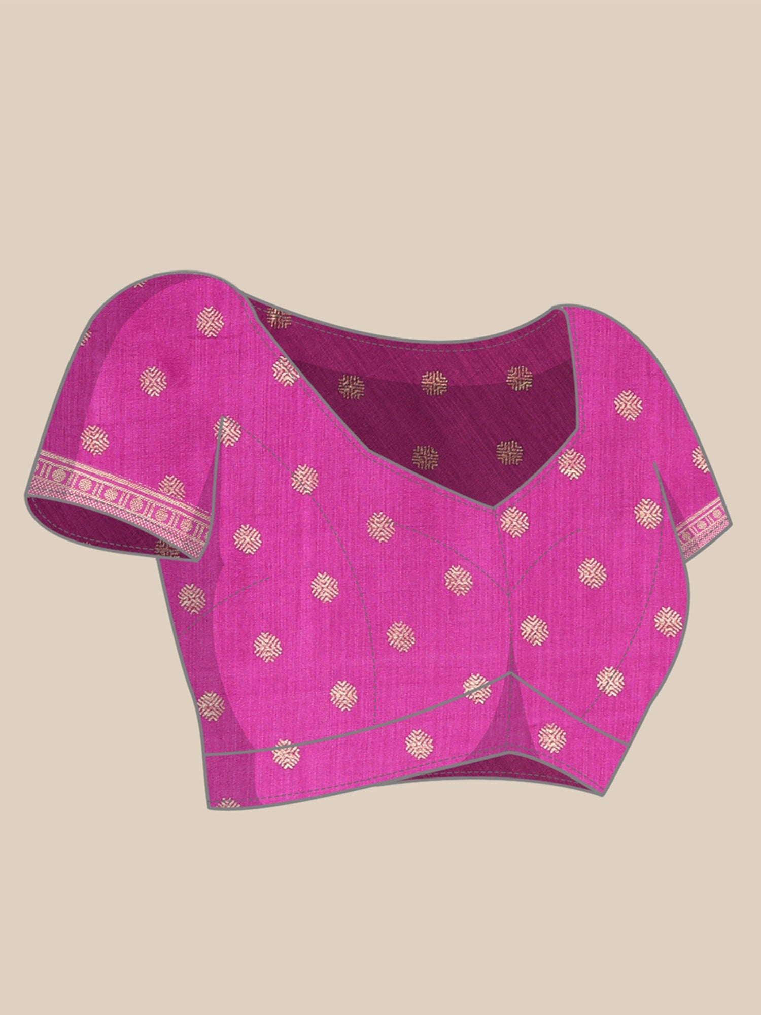 Mauve Silk Blend Patola Ethnic Motifs Zari Woven Design Pink Blouse Saree - Ressa