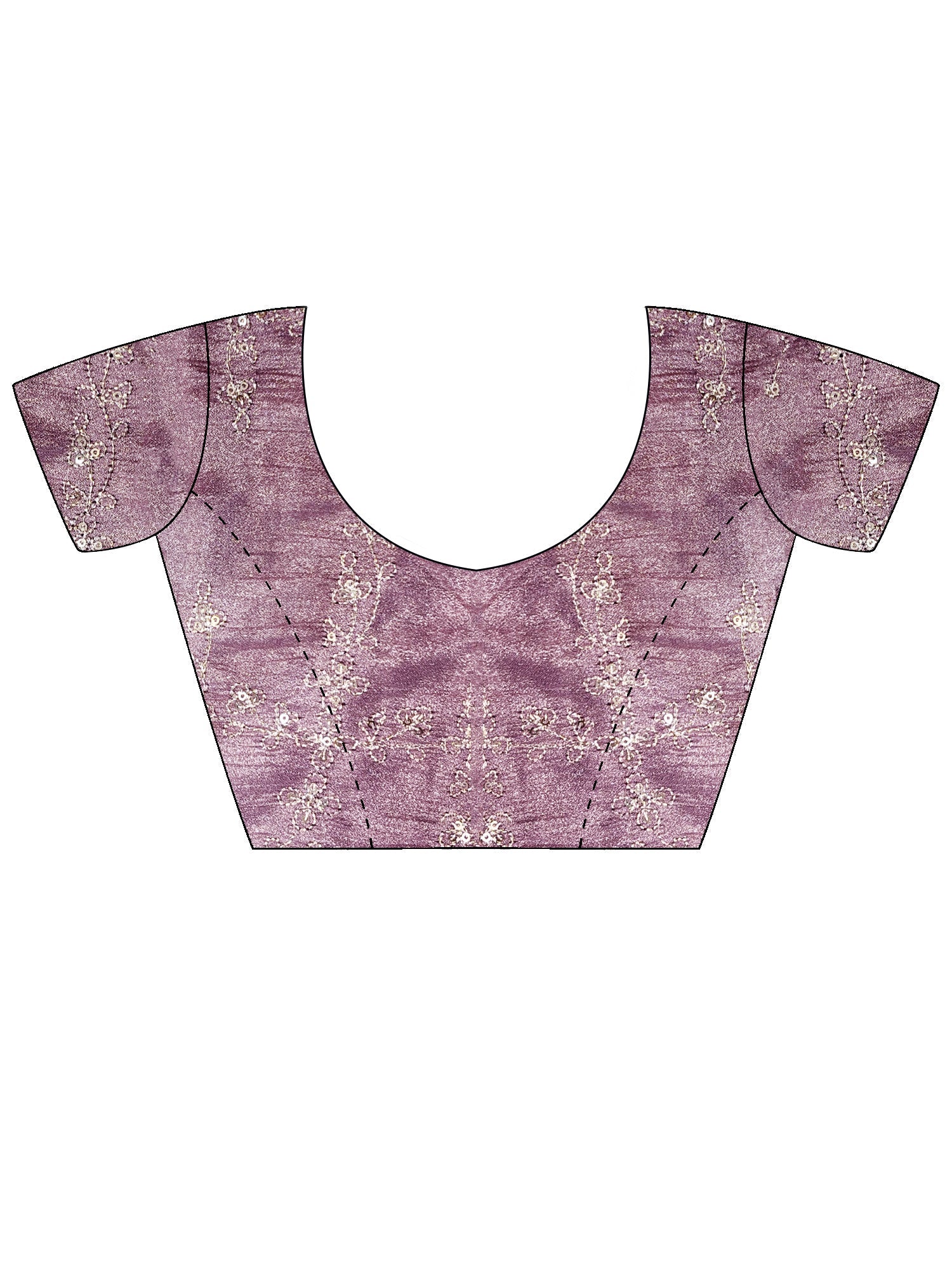 Mauve Silk Embroidered Saree with Blouse - Ressa