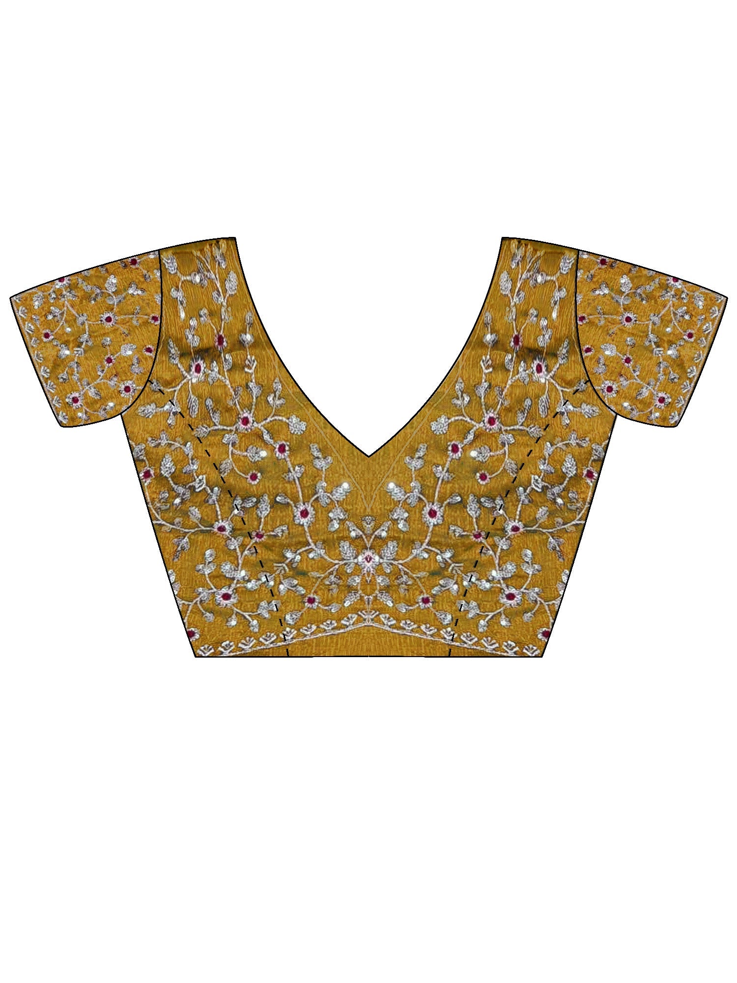 Metallic Gold Chiffon Saree - Ressa