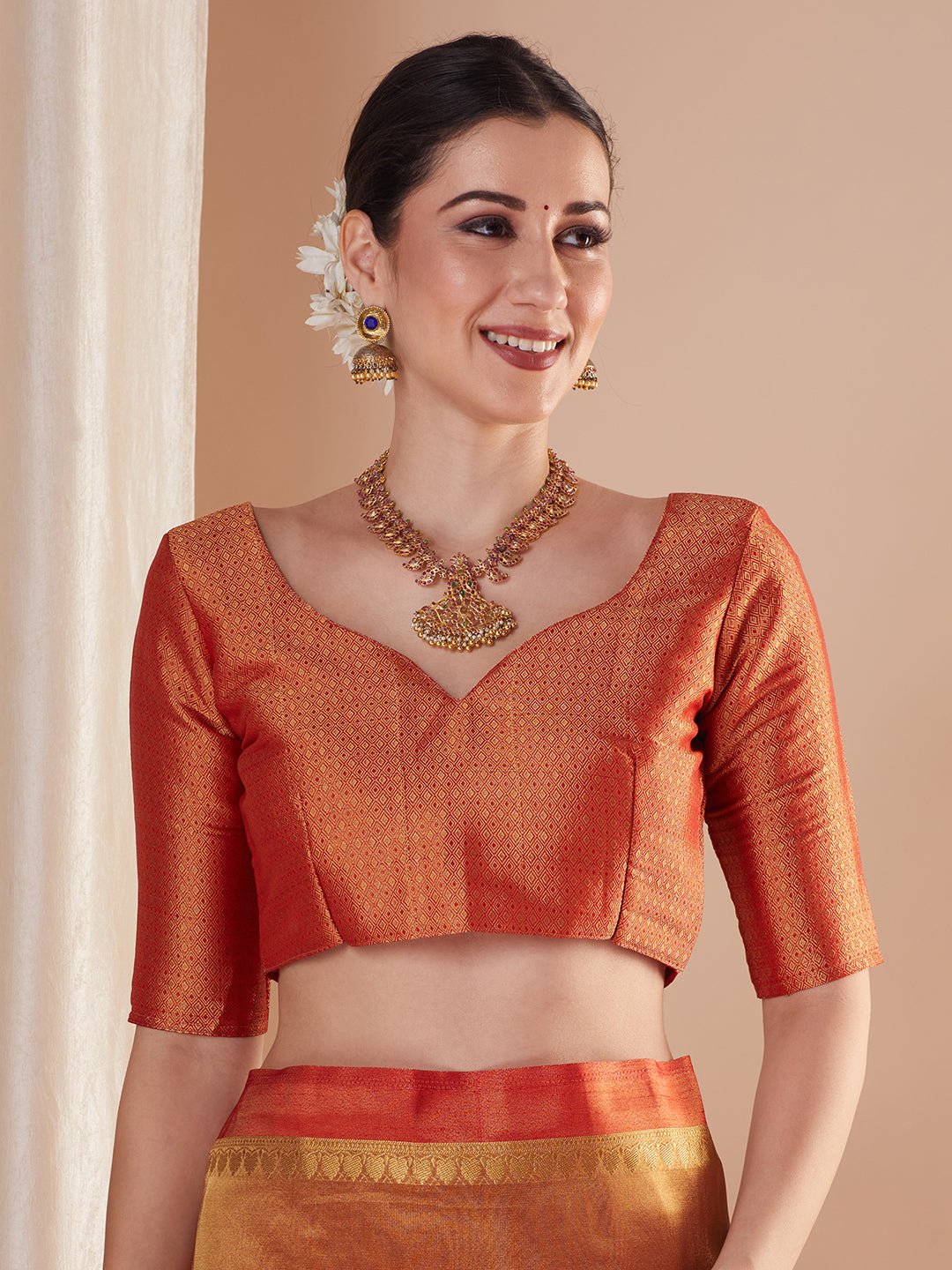 Metallic Red Zari Weave Banarasi Silk Saree - Ressa