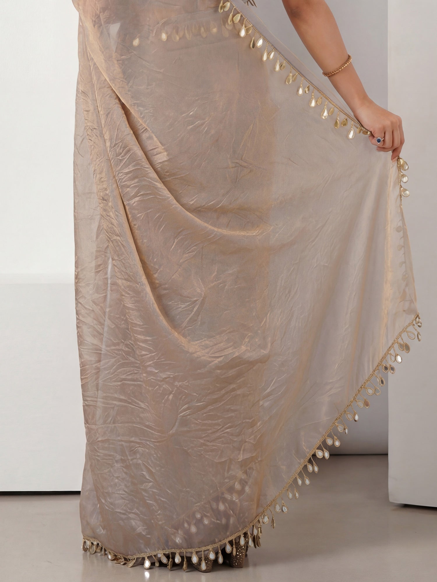 Metallic Shimmer Tissue Saree - Ressa