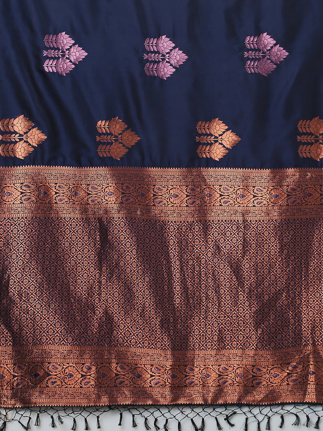 Midnight Navy banarasi Silk saree - Ressa