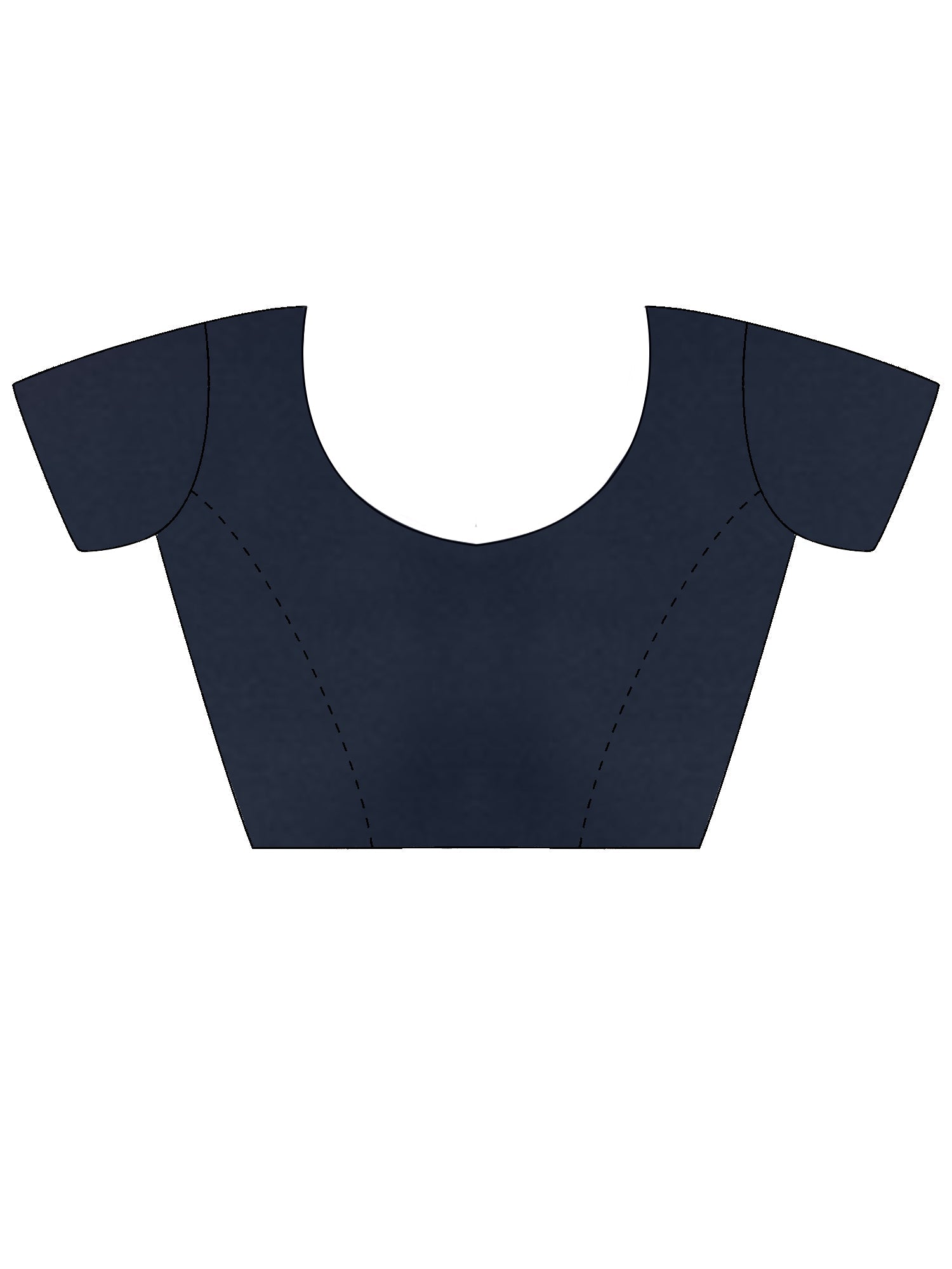 Midnight Navy Blue Pure Georgette Saree with Scalloped Gota Patti Border - Ressa
