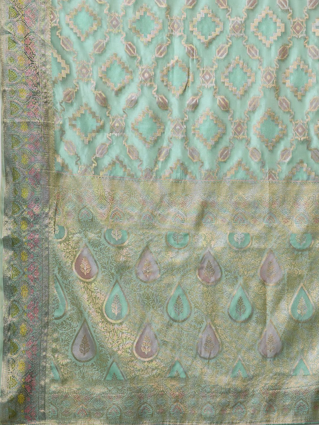 Mint Green Banarasi Silk Saree - Ressa