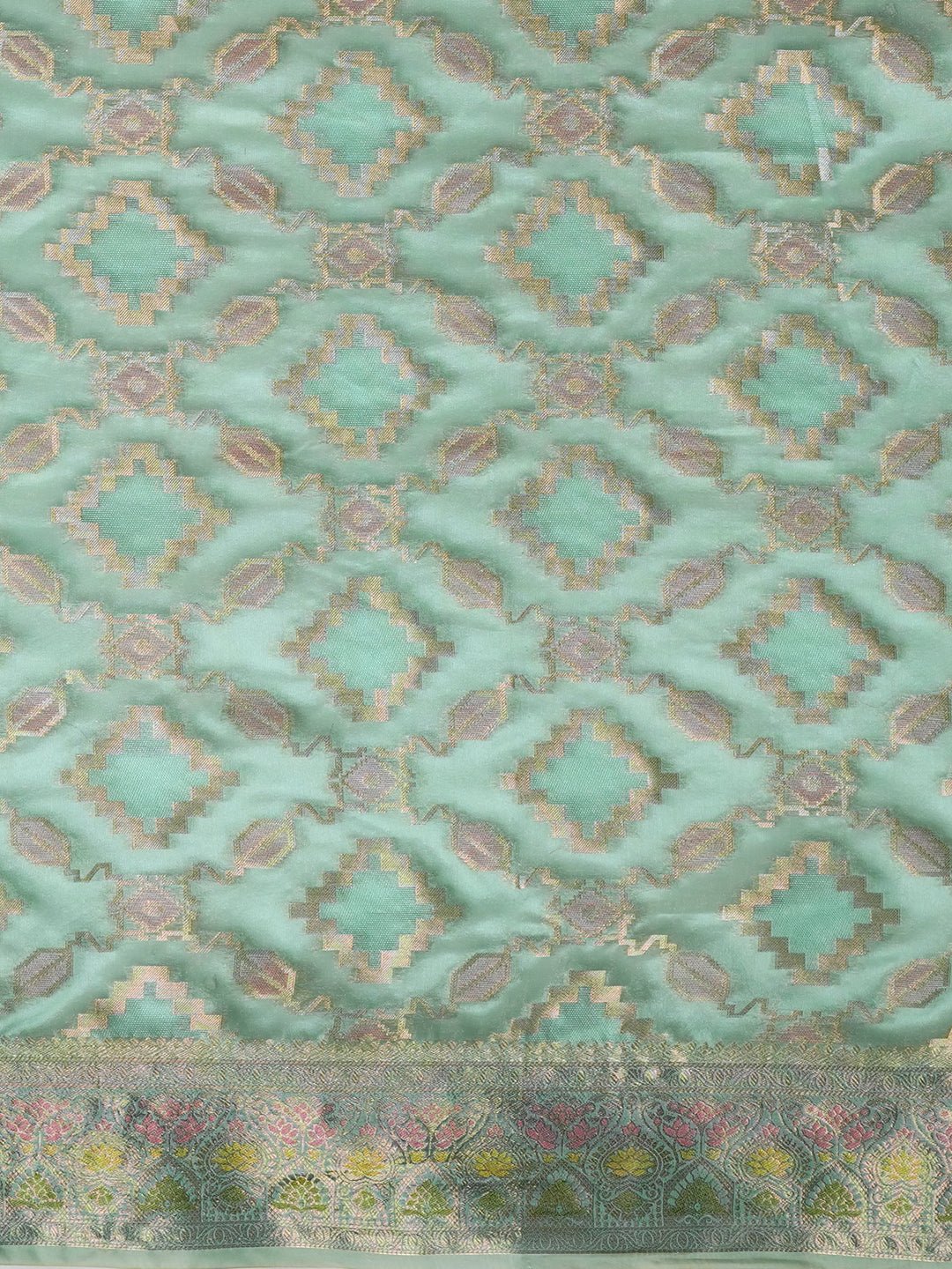 Mint Green Banarasi Silk Saree - Ressa