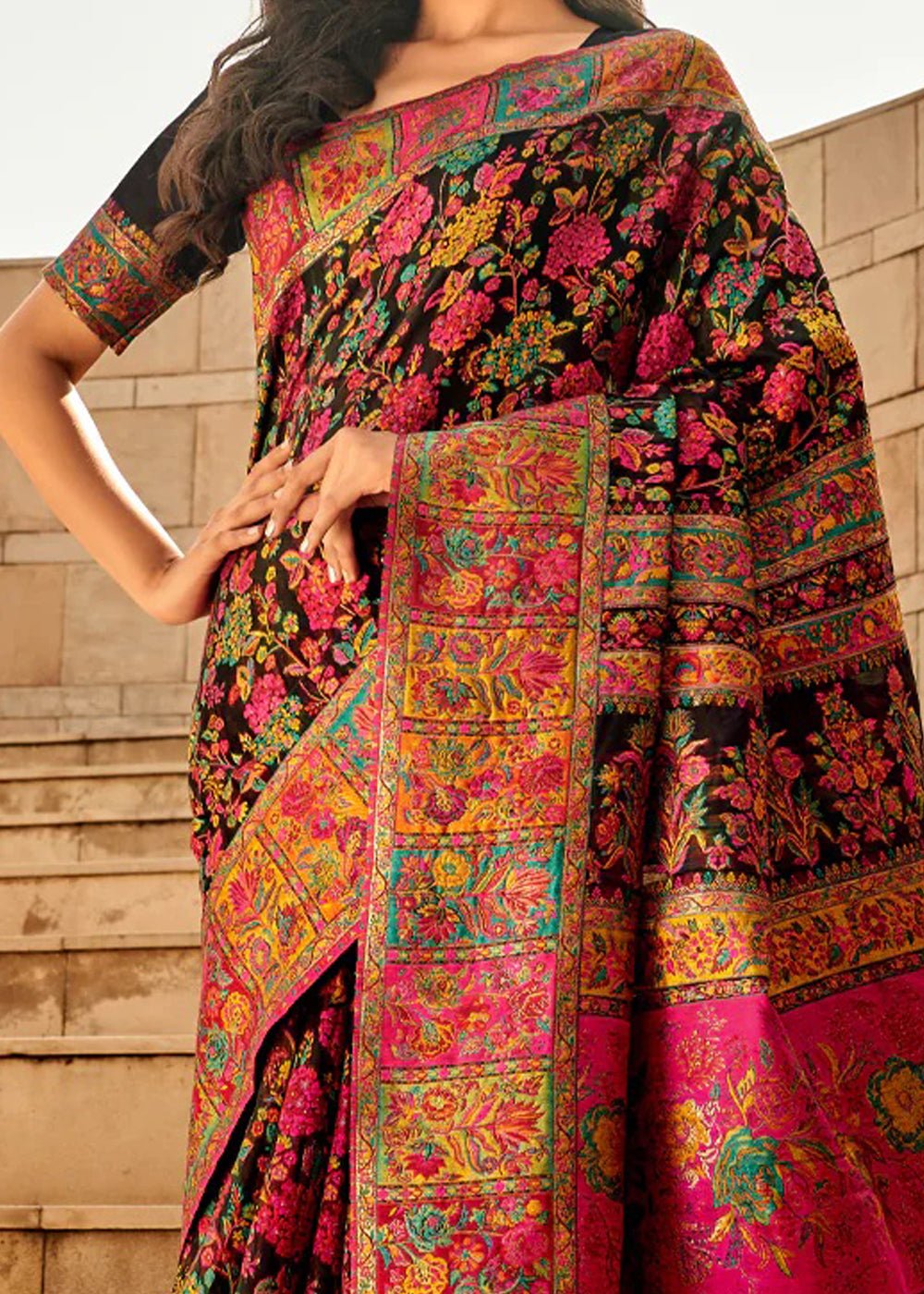 Multi-Color Silk Blend Patola Print saree - Ressa