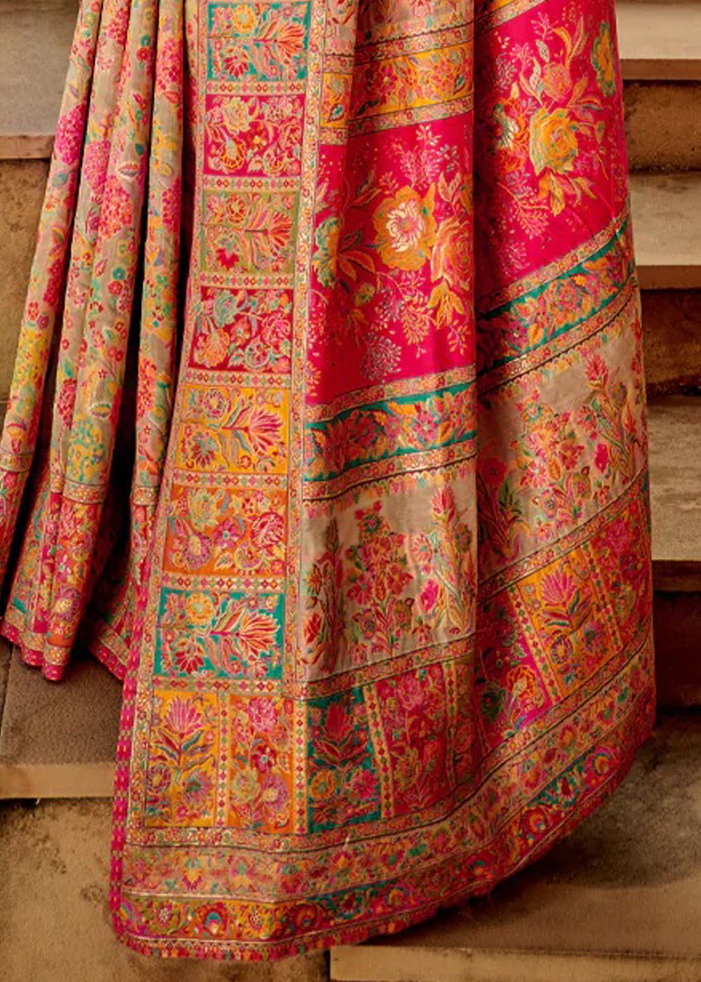 Multicolor Banarasi Woven Silk Blend Saree - Ressa