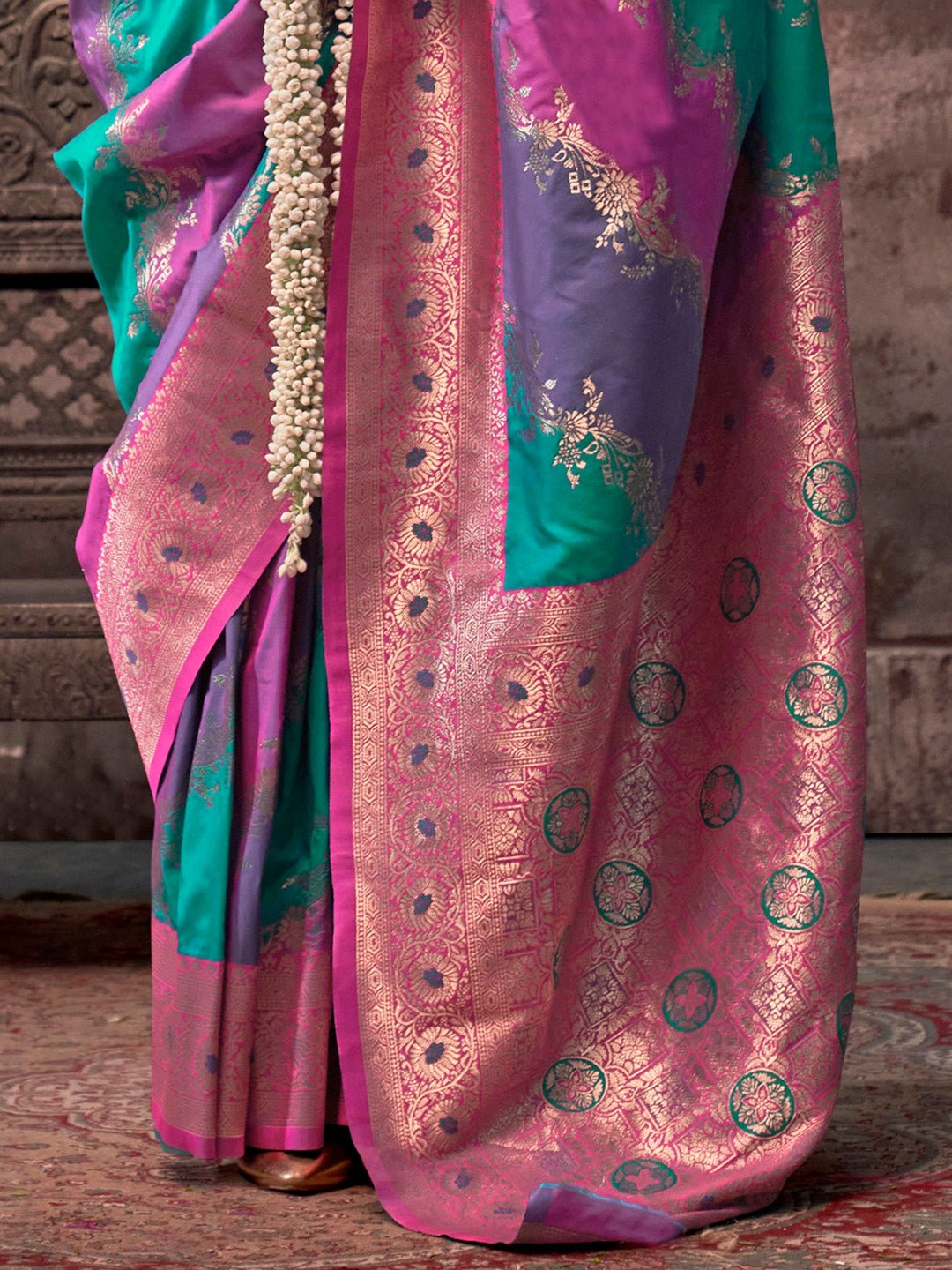 Multicolor Rangkat Banarasi Silk Zari Woven Saree - Ressa