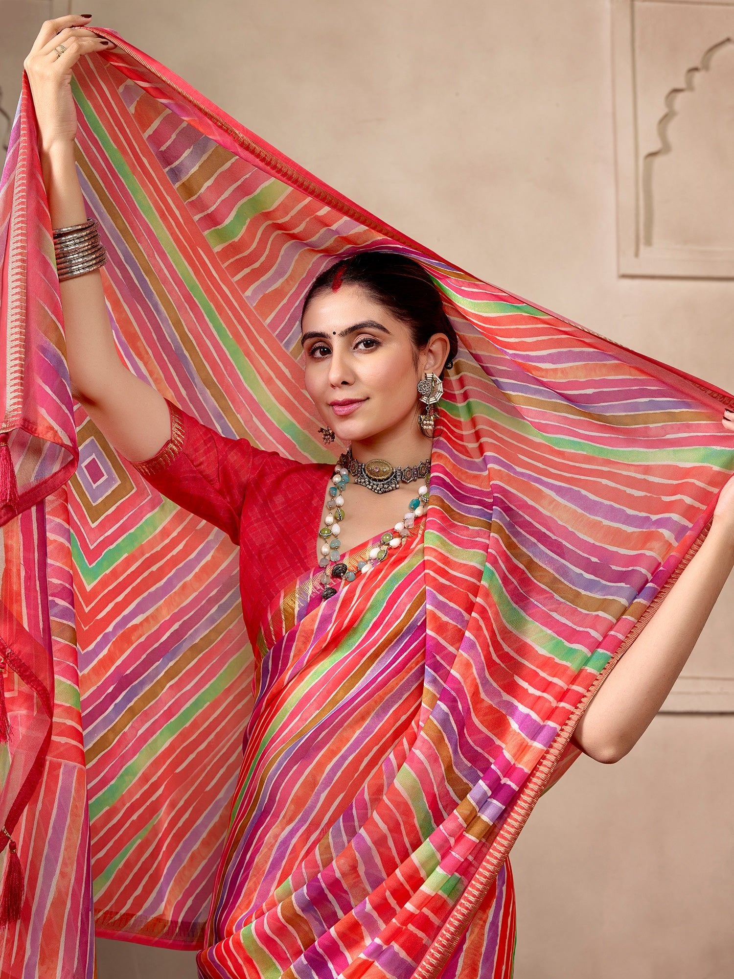 Multicolour Georgette Saree - Ressa
